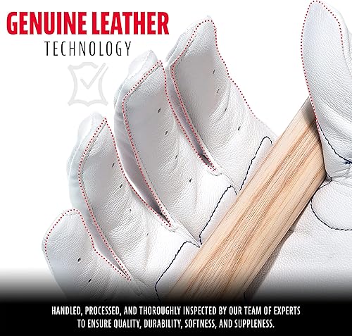 Miniatura 2 de Franklin Sports MLB - Guantes de bateo de béisbol Shok-Sorb X para béisbol y sóftbol, pares de guantes de bateo acolchados para adultos y jóvenes,