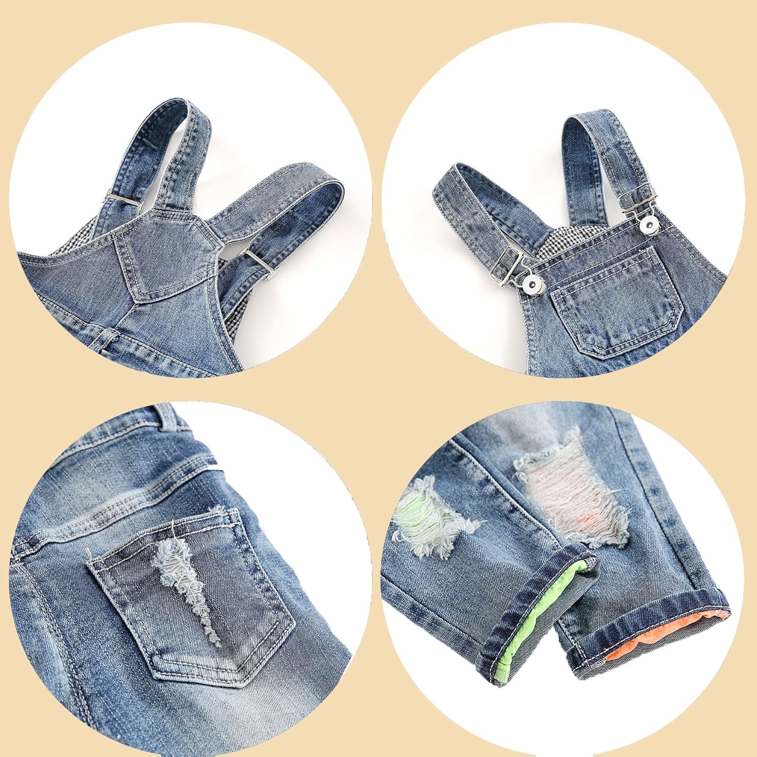 Baby & Toddler Boys Jean Overalls Pants Set - Image 4