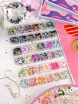 【みーちゃん☆新品タグ付き】ブルネロクチネリ スパンコール　ラメ No.9 くすみカラー ニュアンス ネイルチップ ピンク＆パープル