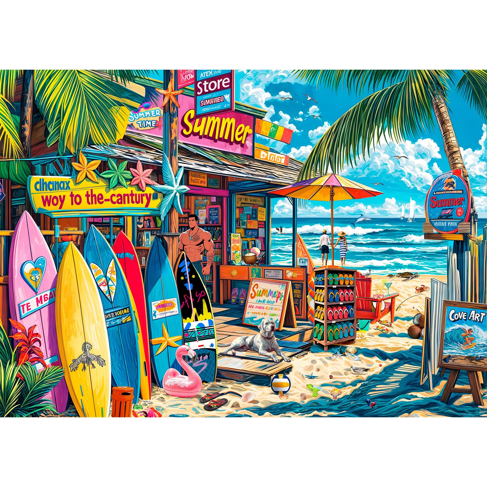 TangComplete - Puzzles 1000 Pieces for Adults jigsaw puzzles for adults 1000 Piece Puzzle Challenging Game for The Whole for Women, Gifts for Men, Theme: Coast Grocery