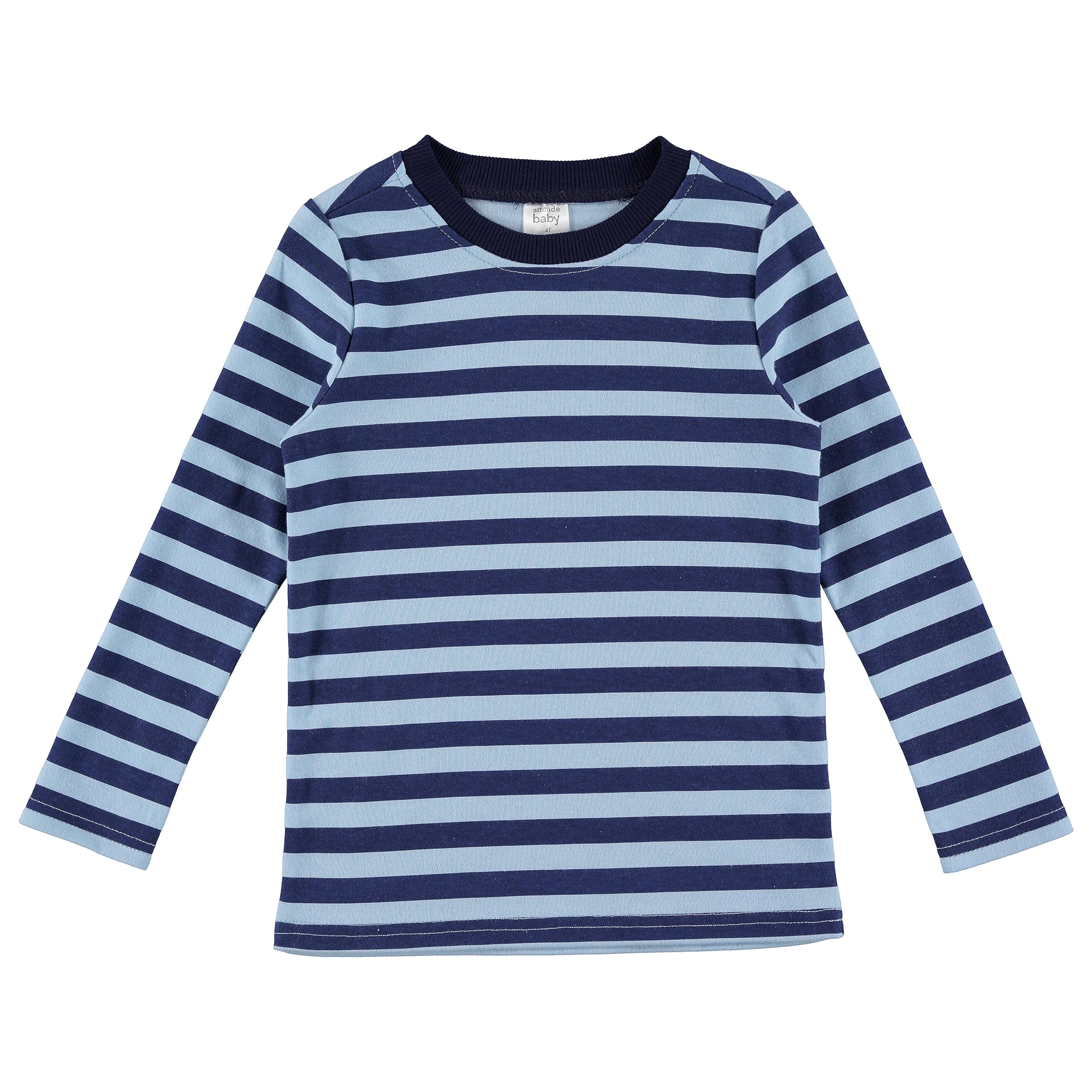Cudlie 5er-Pack Baby/Kleinkind-Jungen-Langarmshirt – Basic-T-Shirt-Oberteile, leichtes Unterhemd – solide & gestreifte T-Shirts für Jungen