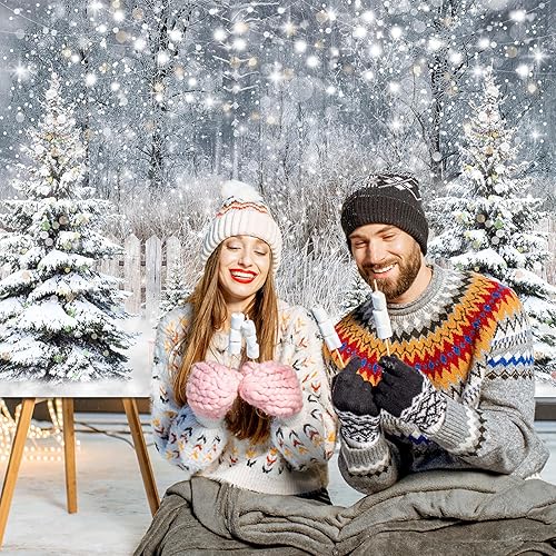 Miniatura 8 de Avezano Telón de fondo de fotografía de invierno con purpurina, bosque nevado, fondo de pino, nieve, Navidad, vacaciones, fiesta, decoración,