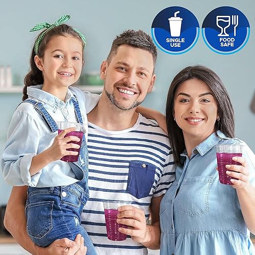 Miniatura 5 de PAMI Vasos de plástico transparente de 7 onzas caja de 1200  Vasos desechables a granel  Vasos de fiesta sin BPA para té helado, batidos, gelatina,