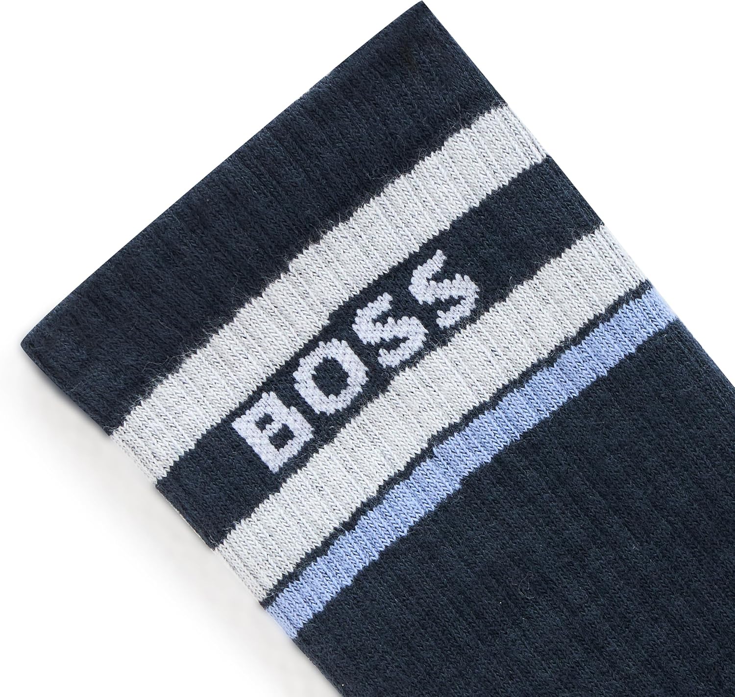 BOSS Men's 3-pack Back Logo Ribbed Cotton Socks