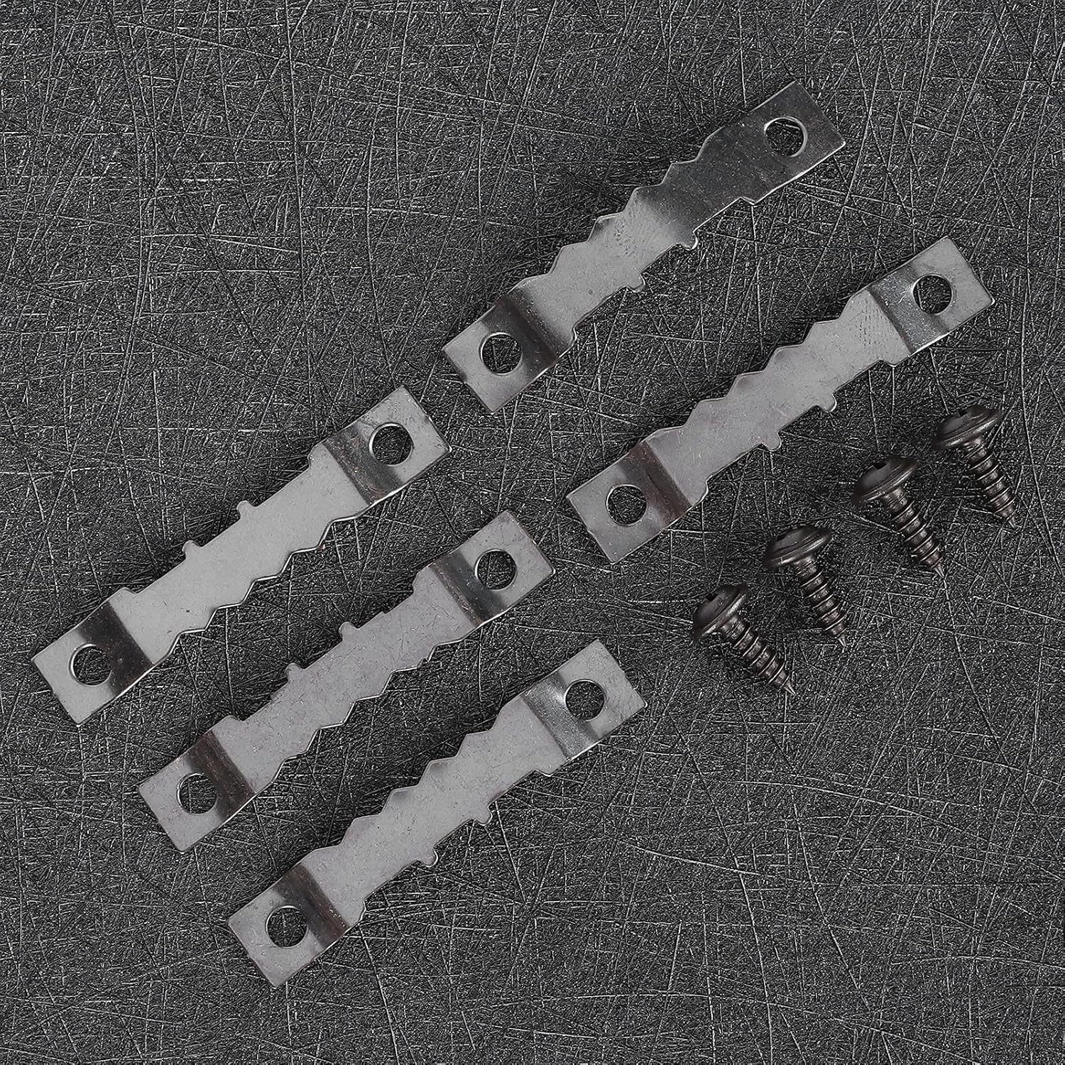 Picture Frame Hanging Kit, Sawtooth Hangers Sawtooth Picture Hangers 200Pcs Screws 100Pcs Sawtooth Picture Hangers 2 Hole Paintings Photos Hanging Hooks Kit Black