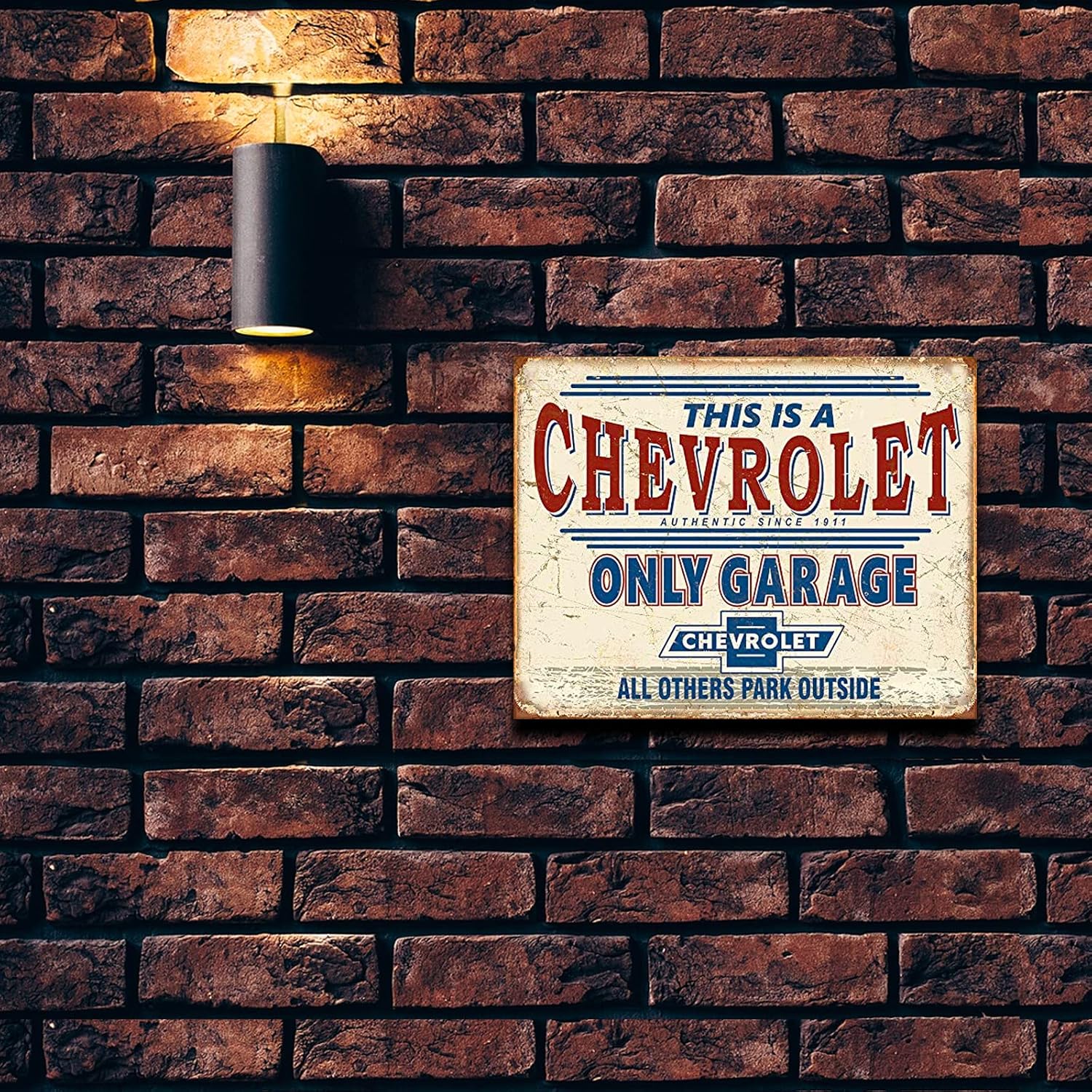 Desperate Enterprises Chevrolet Only Garage Tin Sign - Nostalgic Vintage Metal Wall Decor - Made in USA image 5