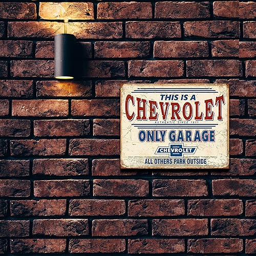Miniatura 5 de Desperate Enterprises Chevrolet Only Garage - Letrero de hojalata de metal vintage nostálgico, fabricado en Estados Unidos