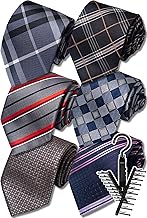 eziu Necktie [Includes Hanger & Laundry Net] Business Men's Selectable 12 Varieties Set of 6 / 12