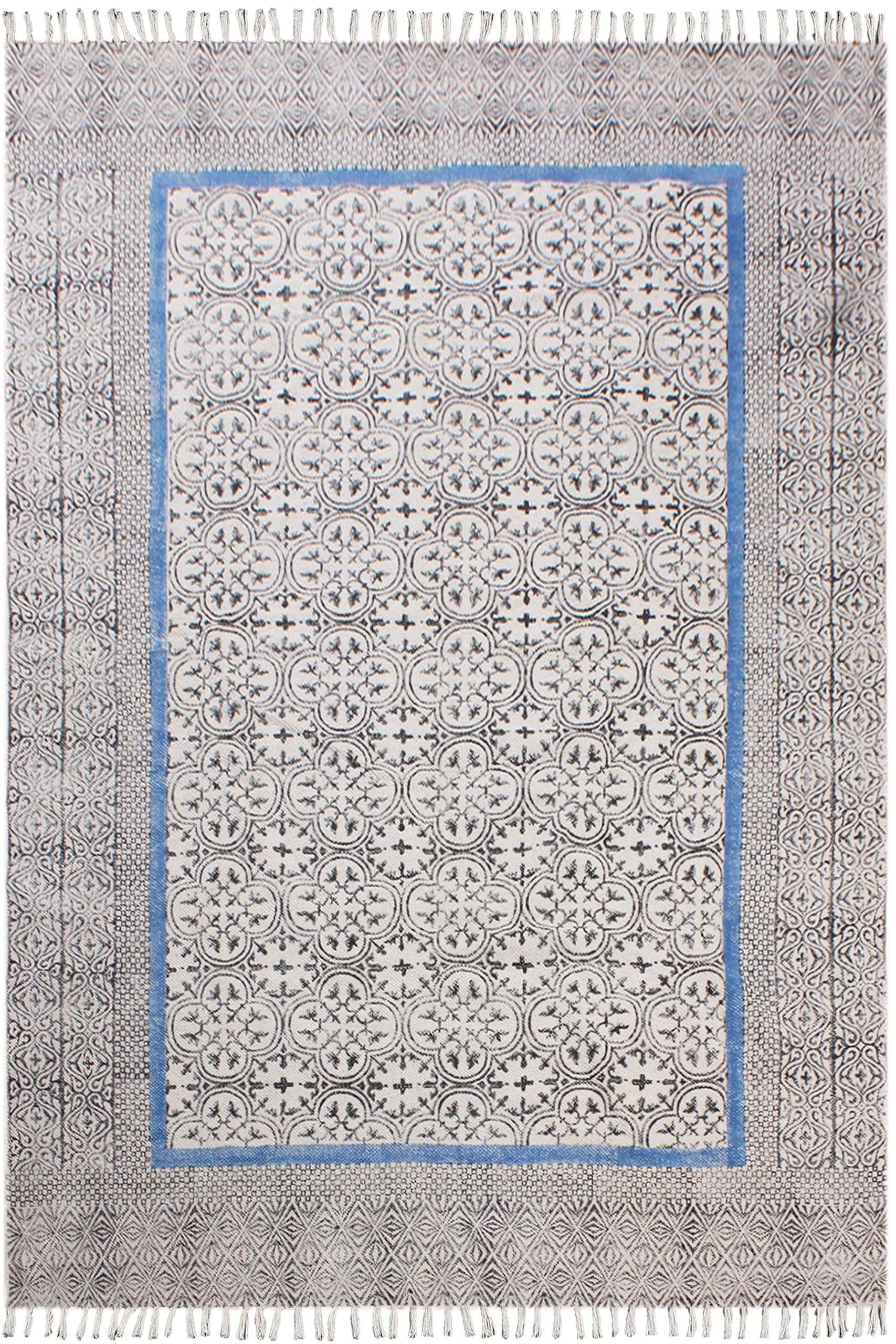Tapis de cuisine en coton tissé noir 80x240 cm lavable rustique