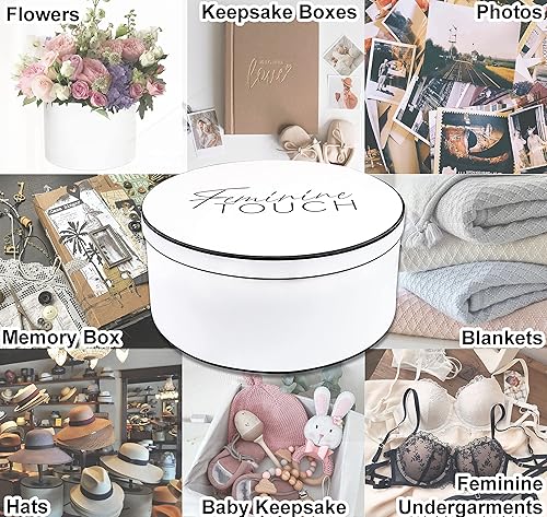 Miniatura 5 de Feminine Touch Cajas para sombreros para mujer, caja de almacenamiento grande para sombreros redondos para viajes con cuerda de alta calidad,