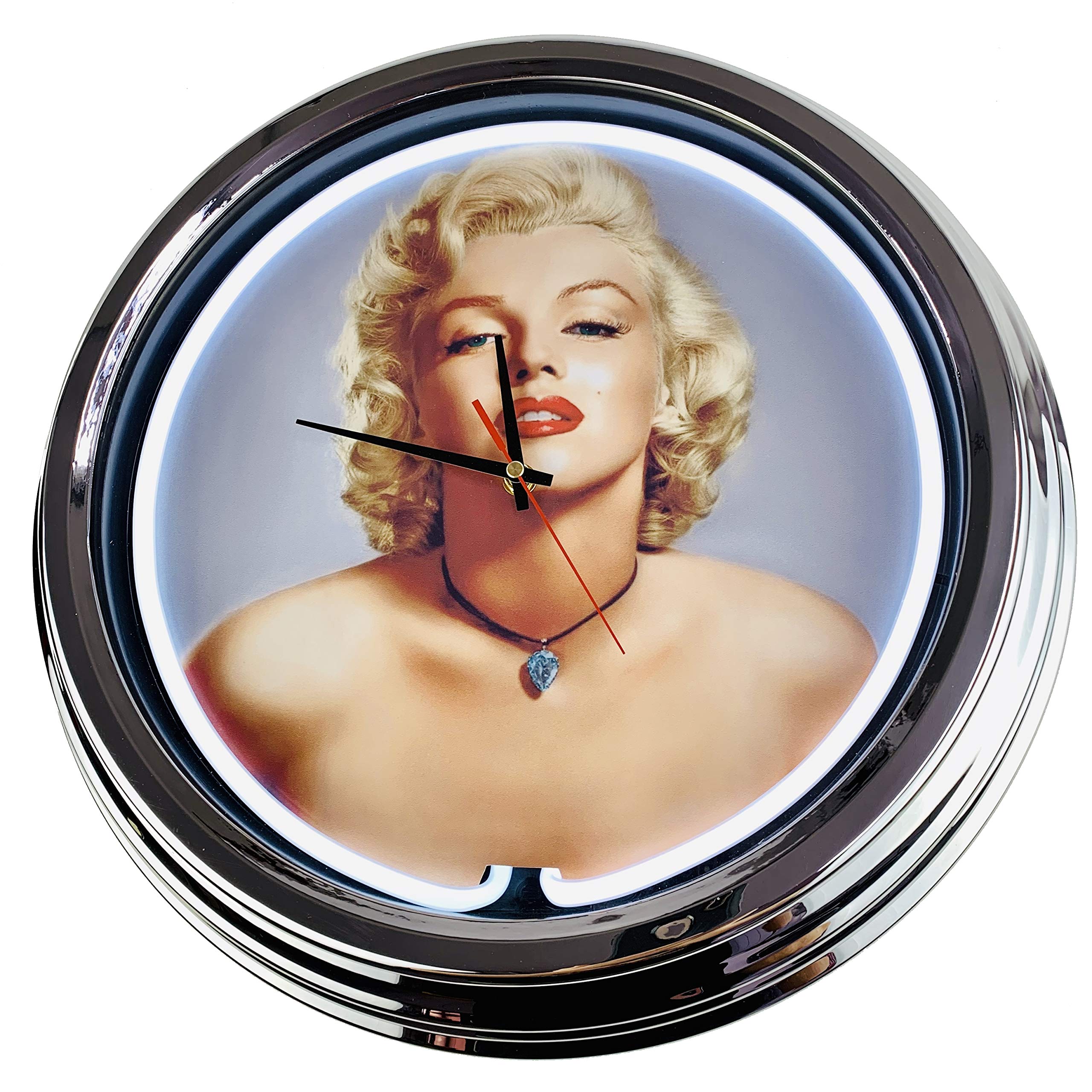 Neon Clock Marilyn Monroe Wall Clock Decor Clock Illuminated Clock  display picture 1