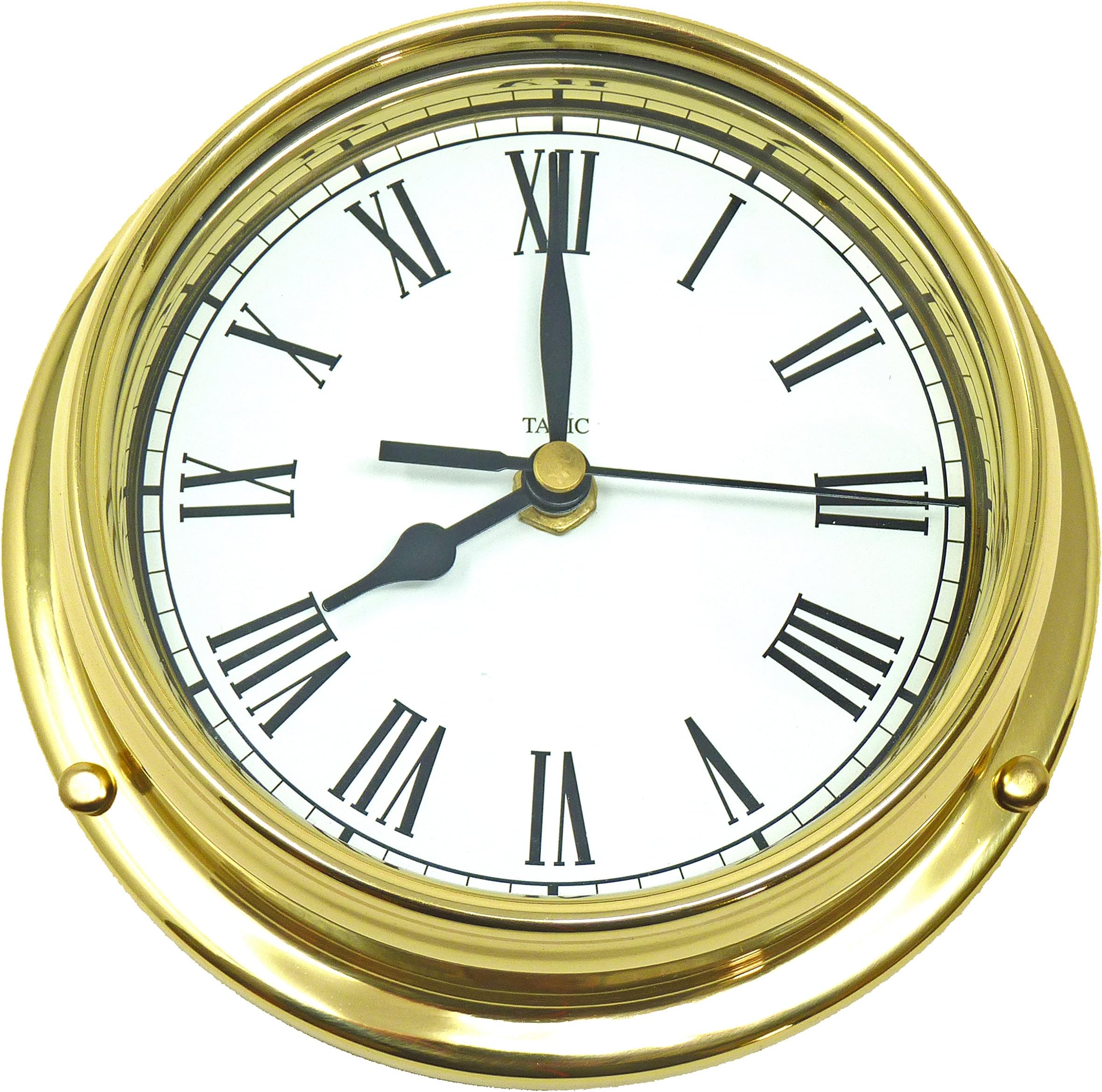 Classic Brass Roman Clock, Heavy Lacquered Brass (1/2kg), Time Wall Clock, Gift, Handmade in England