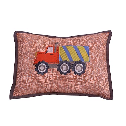 Bacati Construcción Multicolor Niños Algodón Dec Almohada