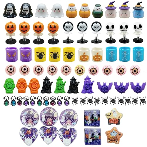 THE PARTY PENGUIN Halloween Favors Bundle for Kids | Trick or Treat Party Supplies with Gem Rings, Whistles, Bounce Balls, Games, Spiders,Toys & More | Halloween Goodie Bag Fillers & Classroom Prizes