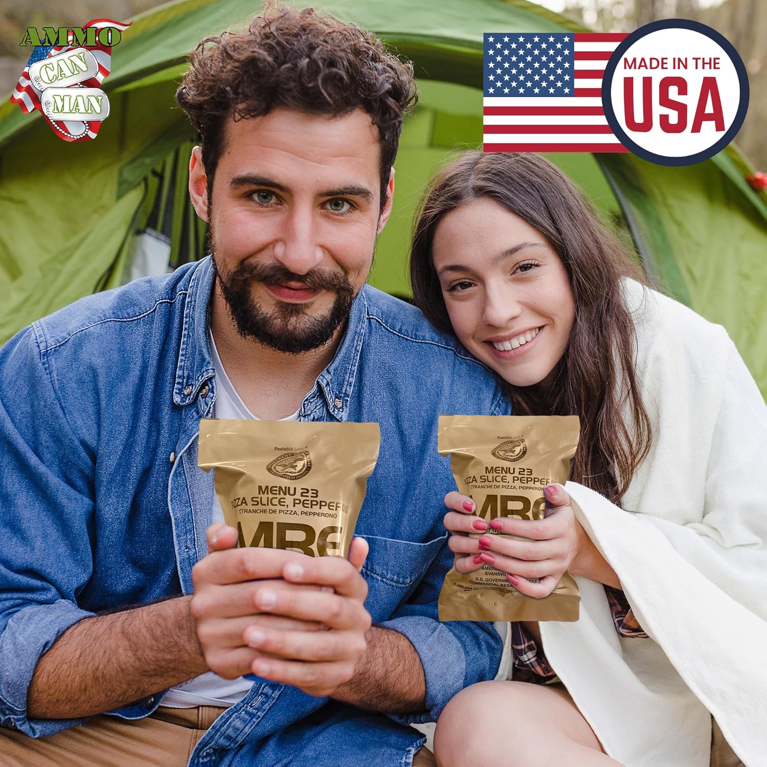 Nutrient-Rich MREs - Portable Food Survival Meals - Long Shelf Life Ready to Eat Emergency Food Rations - Made in USA (Pepperoni Pizza Slice) - 2024 Inspection