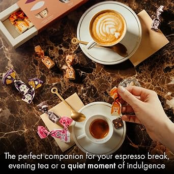 TartufLanghe Trifulot Assorted Chocolate Truffles Mini Gift Box - 4 Pralines, Italian Dark Chocolate Truffles with Piedmont Hazelnuts and Caramel & Salt, 0.99 oz