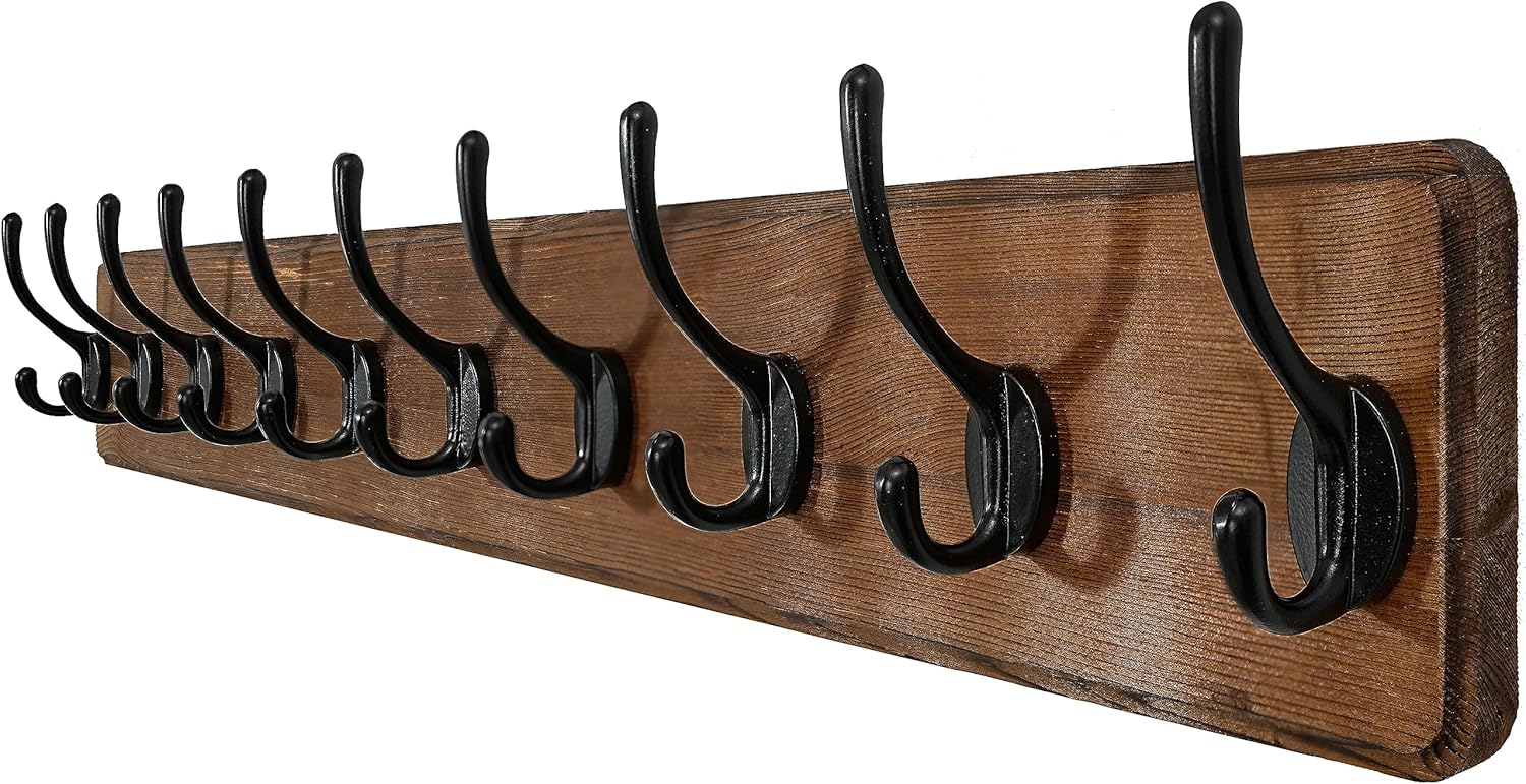 WEBI Coat Rack Wall Mounted,10 Hooks,98cm Long Coat Hooks Wall Mounted