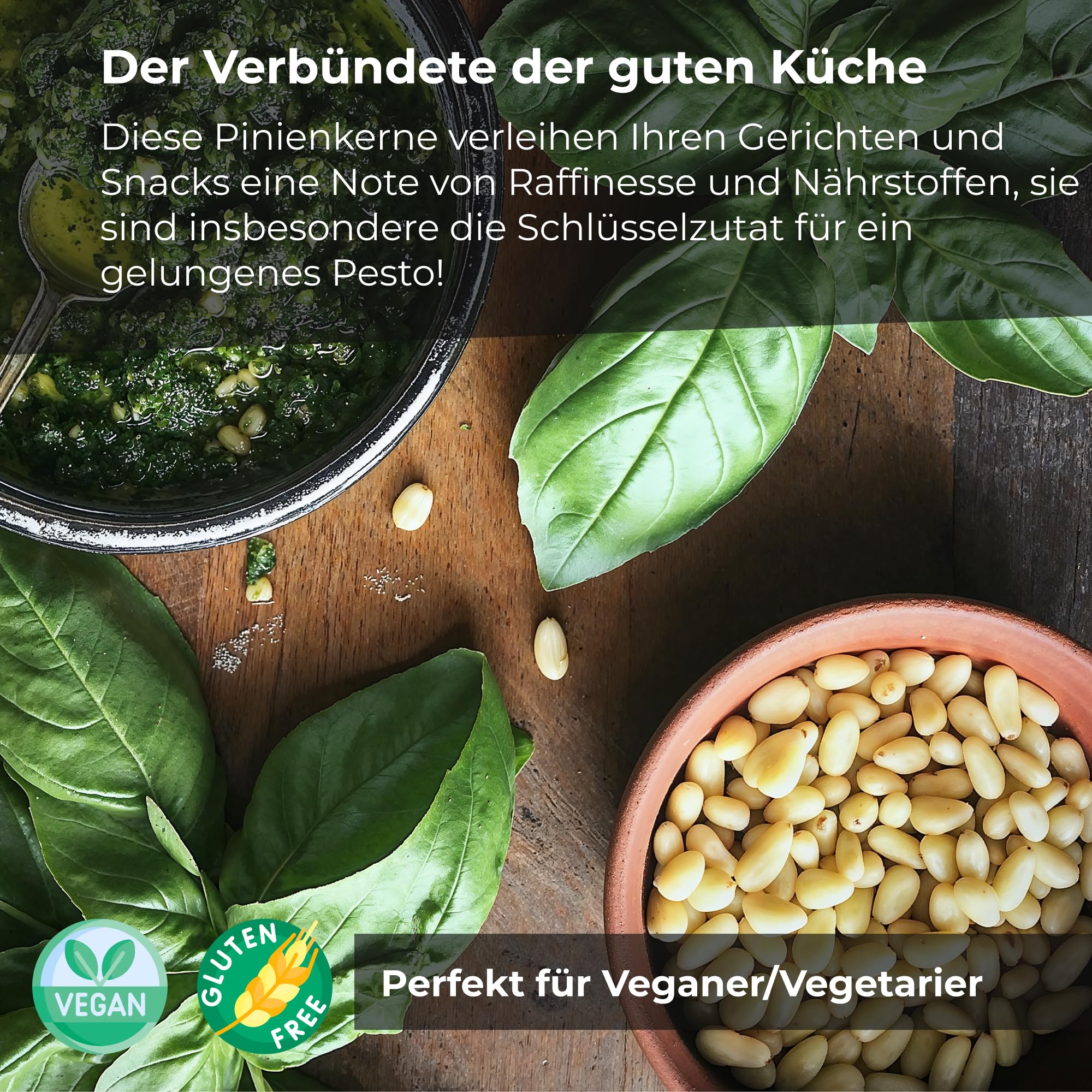 Pinienkerne 1 kg | Geschälte Pinienkerne | Rohe Pinienkerne | Trockenfrüchte 100% natürlichen Ursprungs | glutenfrei | ohne Konservierungsstoff | GMO-frei I sibirisch Pinienkerne I ideal für Rezepte