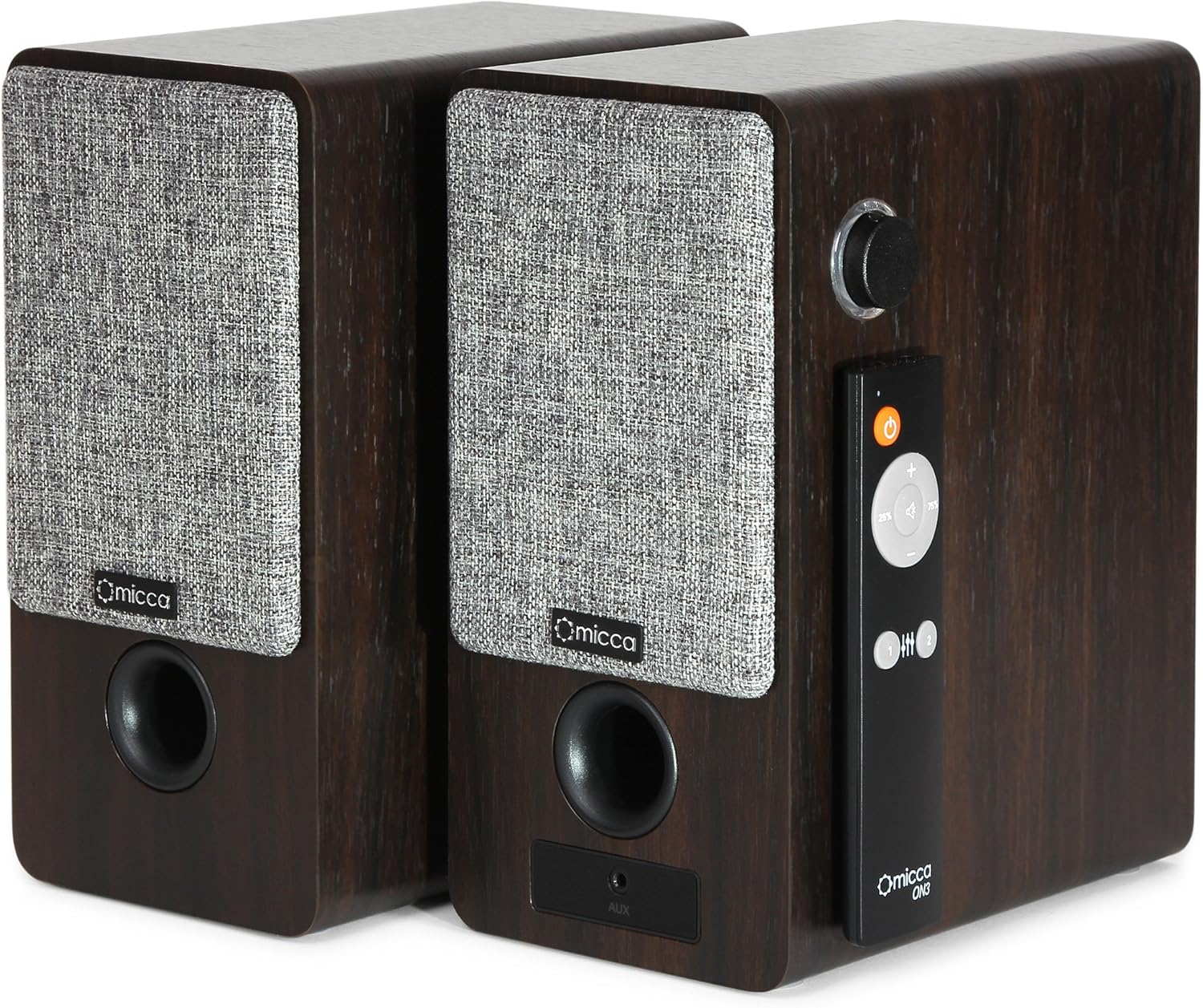 Electronics Micca ON3 3Inch Powered Bookshelf Speakers with Remote