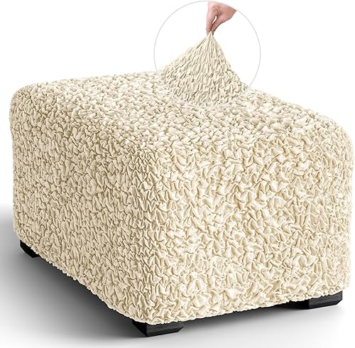 PAULATO BY GA.I.CO. Funda otomana para puf, 1 pieza, de algodón elástico, para niños, funda protectora y suave, protector de muebles ecológico,