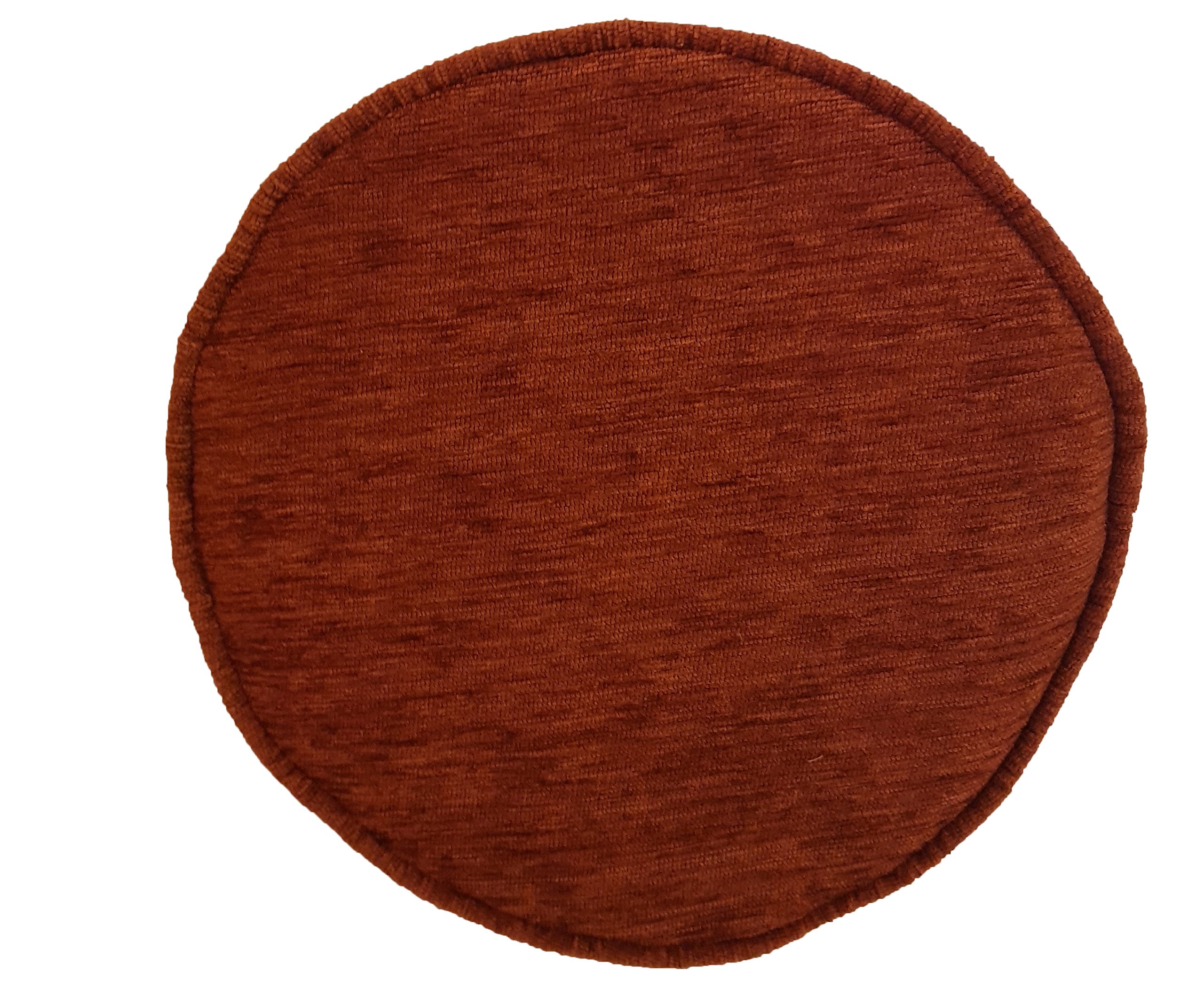 Homestreet Luxury Round Stool Seat Pad in Deep Dyed Chenille Fabric 12 inch circular seat pad with elastic under to secure,made in the UK from (terracotta)