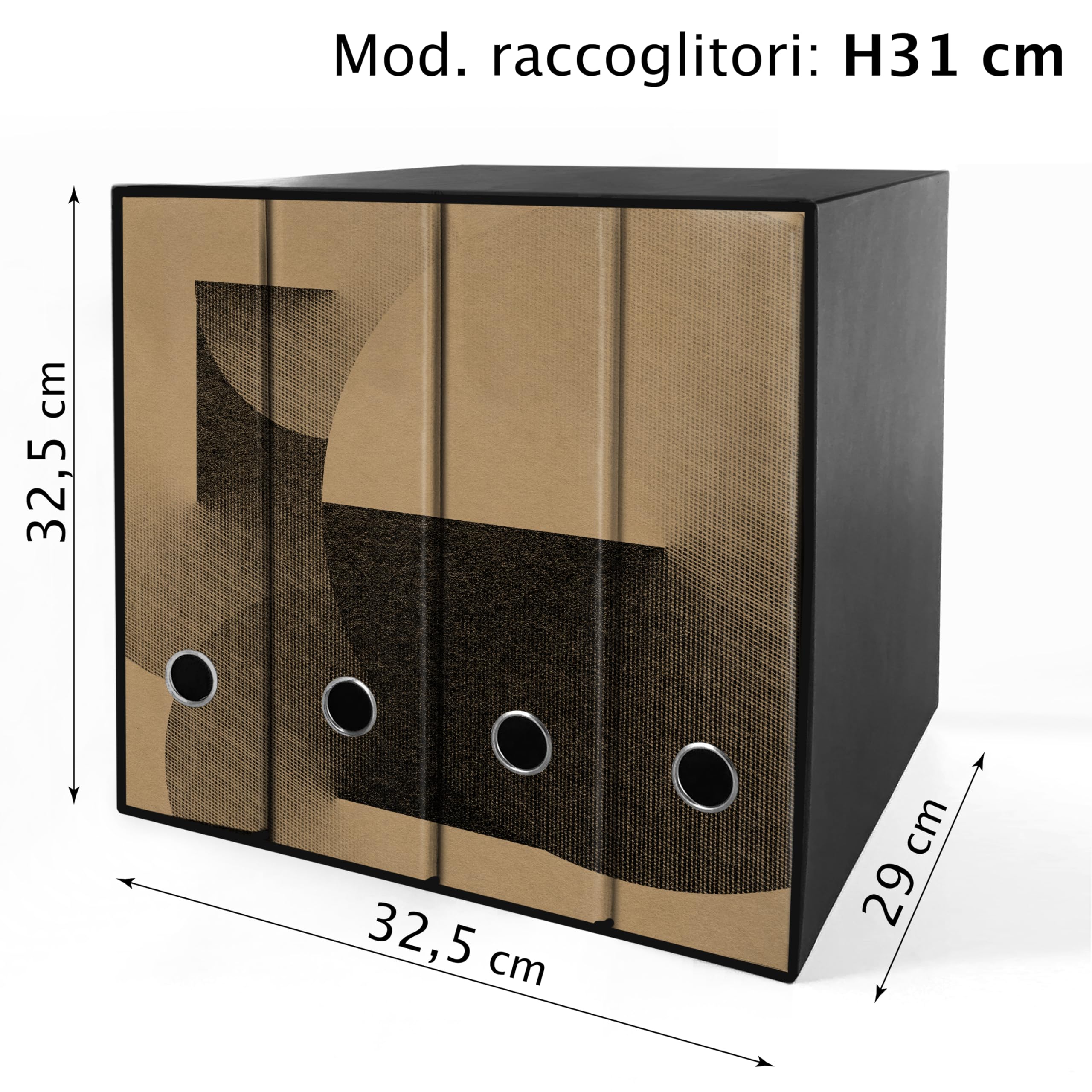 Raccoglitori ad anelli Avana ASTRATTO- Set da 4 raccoglitori - SHAREPRINTING Faldoni (H31 2 anelli)