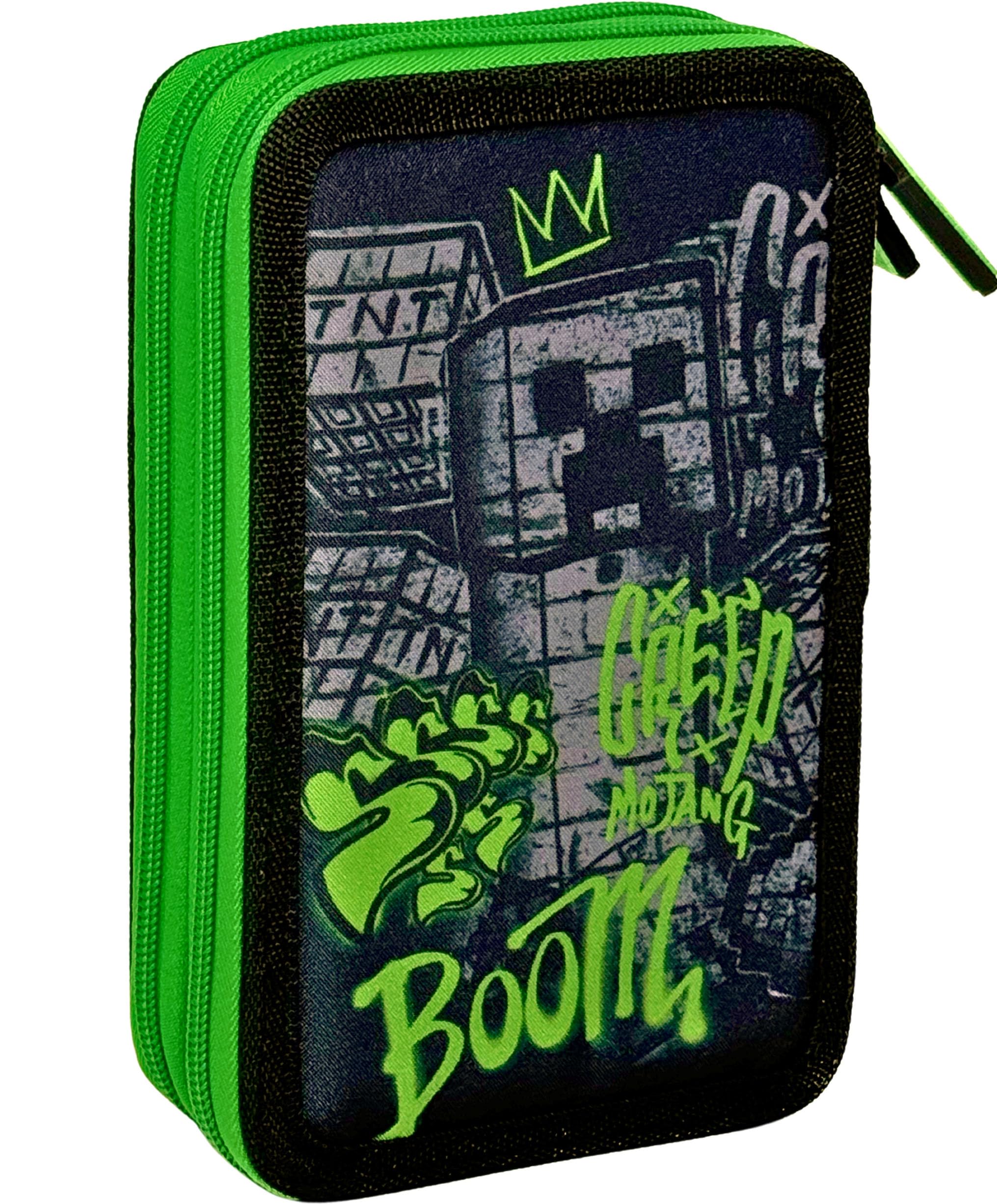 Set Scuola 2 Pezzi Per Minecraft Fan Zaino Scuola Elementare Bambino 42cm Ergonomico + Astuccio 2 Scomparti Completo (32 Accessori)