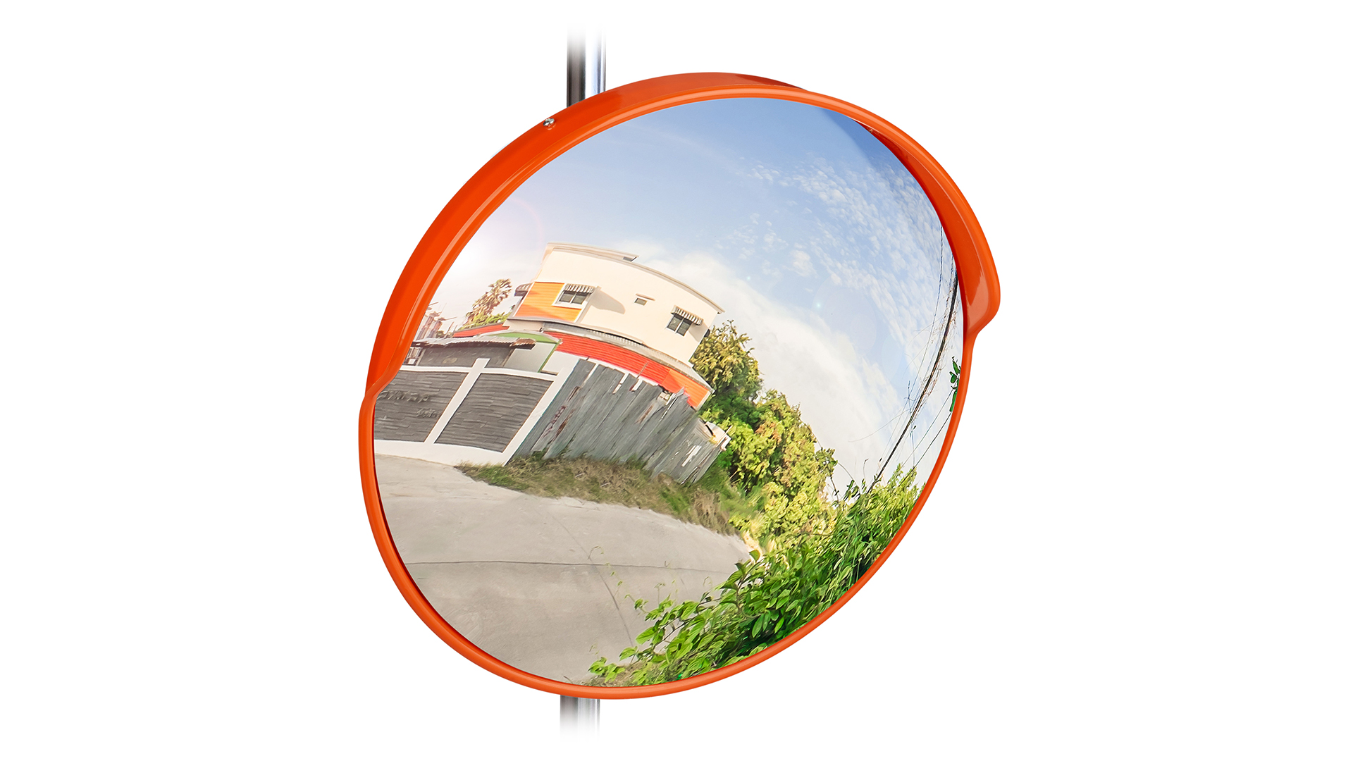 Relaxdays Miroir De Circulation 60 Cm Rouge - Miroir Convexe Professionnel Intérieur Extérieur Avec Fixation