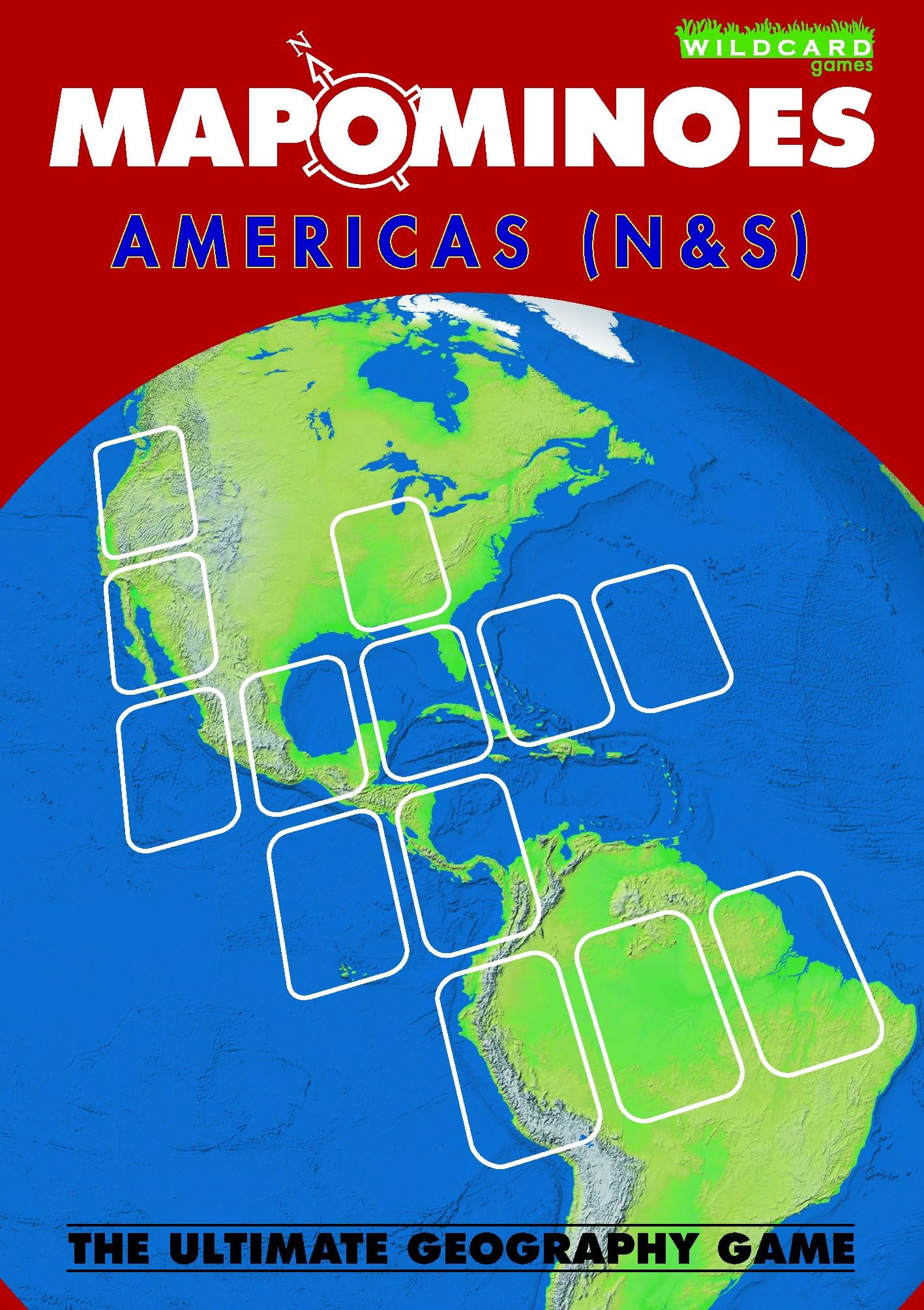 MAPOMINOES North and South America – Fun and Educational Geography About Connecting North and Latin American Countries. for Kids Teens and Adults. Like Dominoes with maps.