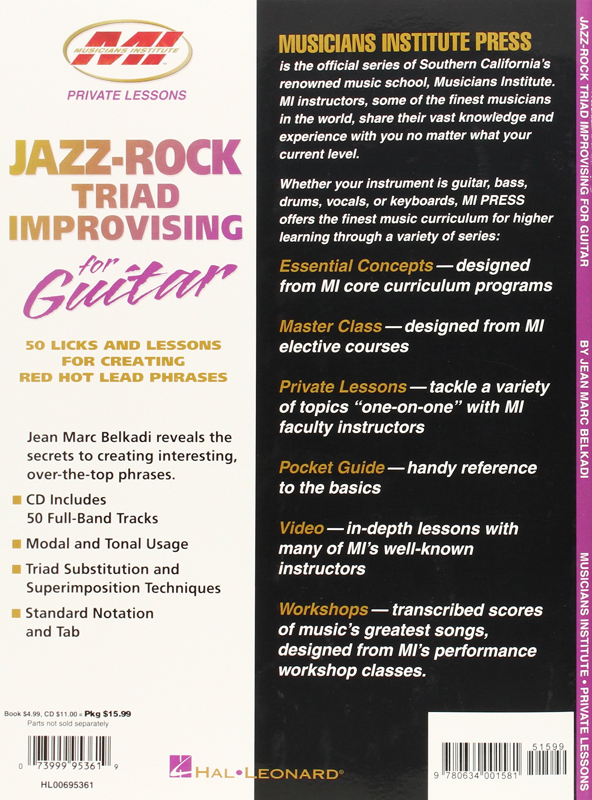 Jazz-rock triad improvising for guitar guitare +cd: Private Lessons Series (Musicians Institute: Private Lessons)