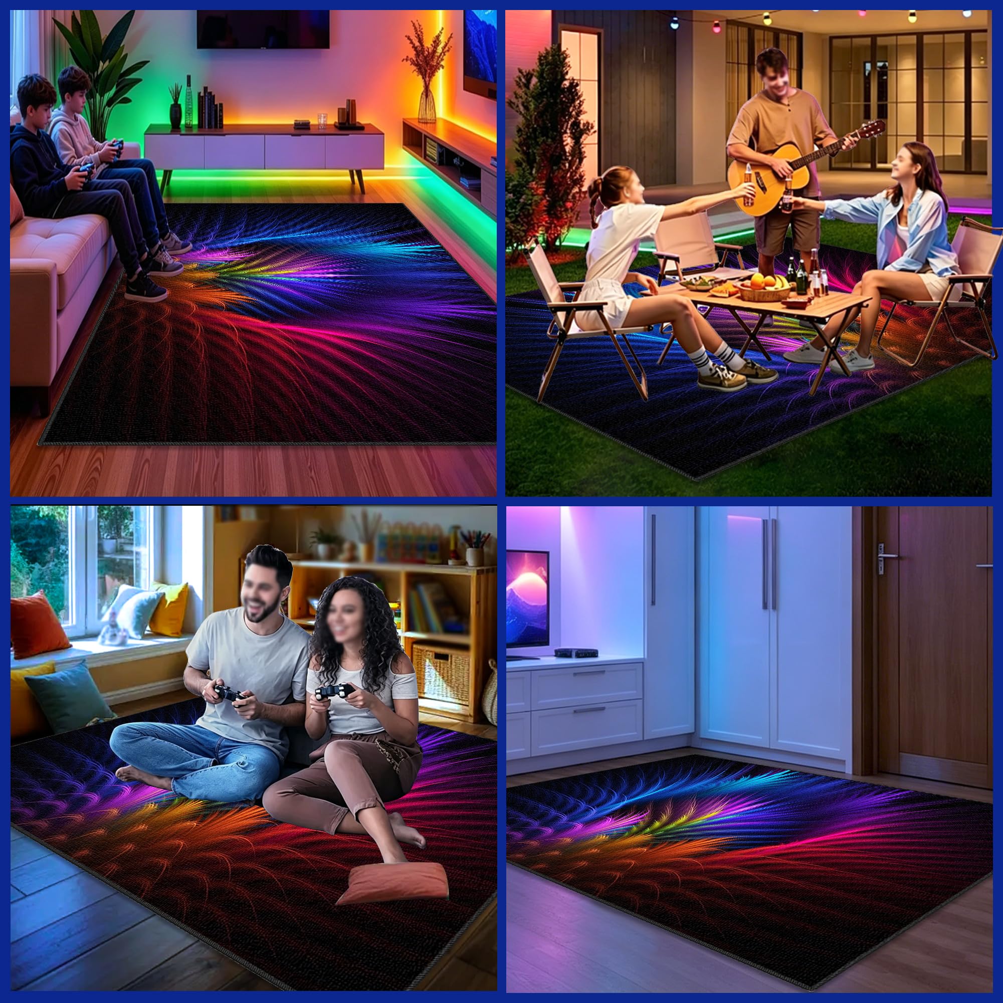 Mata do zabawy do pokoju chłopięcego mata do zabawy 80 x 130 cm mata podłogowa do gier, mata podłogowa e-sportowa mata na krzesło do gier salon mata ochronna na podłogę do gier 3D do jadalni