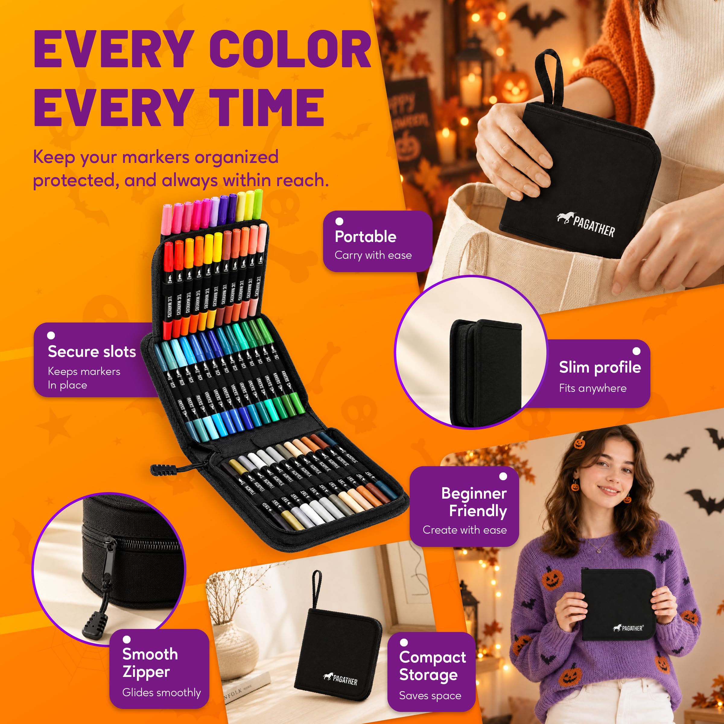 Pagather Acrylic Paint Markers - 48 Colors -5