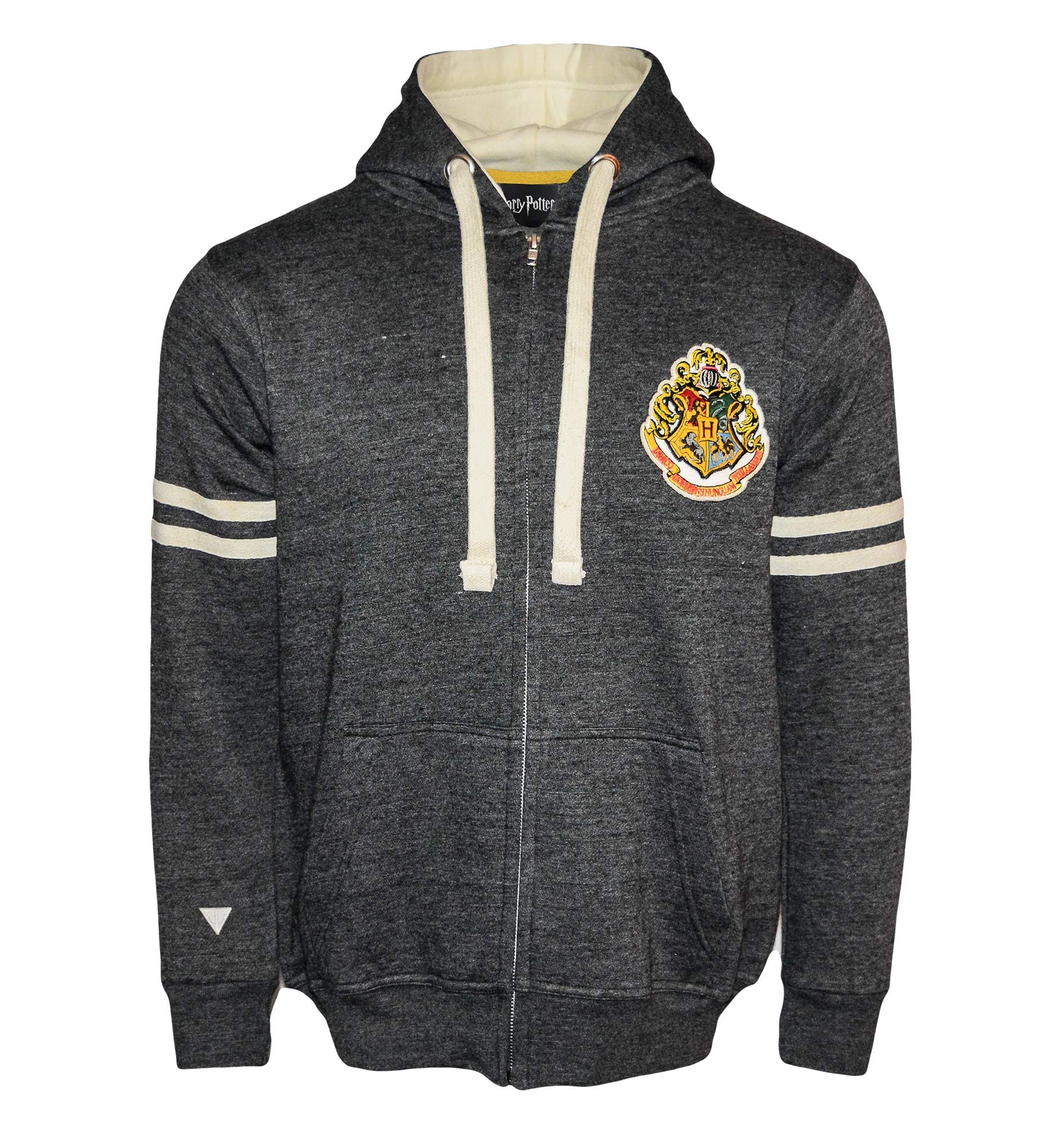 Harry Potter Hogwarts Zipped Hoodie, XL, Charcoal, Off White