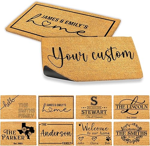 Tapete de puerta personalizado para puerta delantera, tapete de puerta personalizable, tapete de 16 x 24 pulgadas, tapete de goma antideslizante,