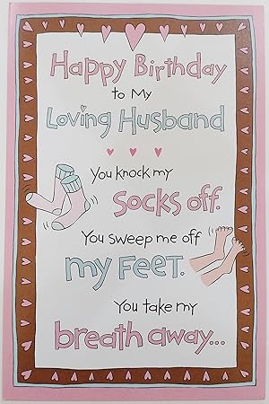 Happy Birthday To My Husband Funny Amazon.com : Happy Birthday To My Loving Husband - Cute Funny Humor  Greeting Card"You Knock My Socks Off" : Office Products