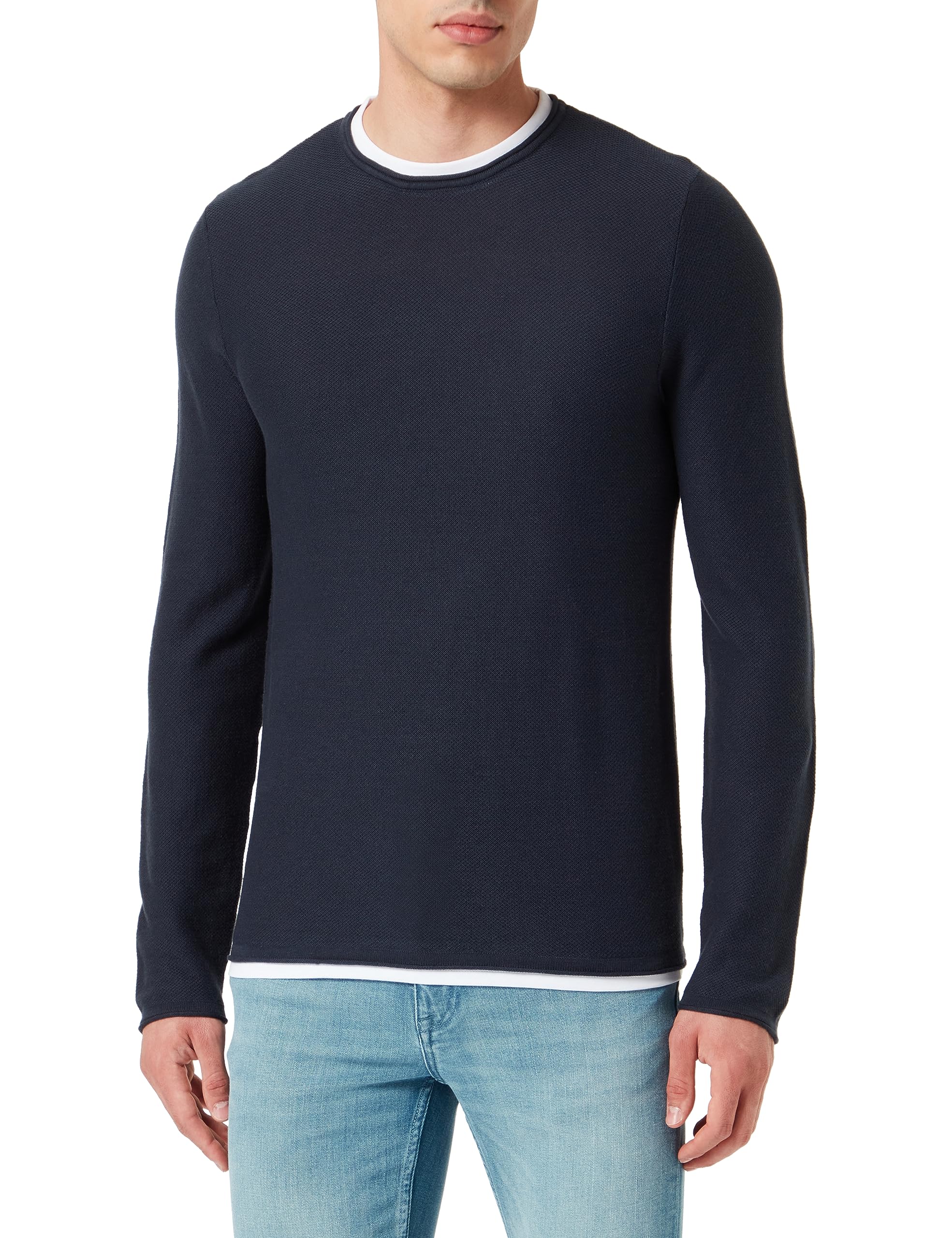 JACK & JONES Men's Jortwinn Knit Crew Neck Noos Knitted Jumper, Total Eclipse, M
