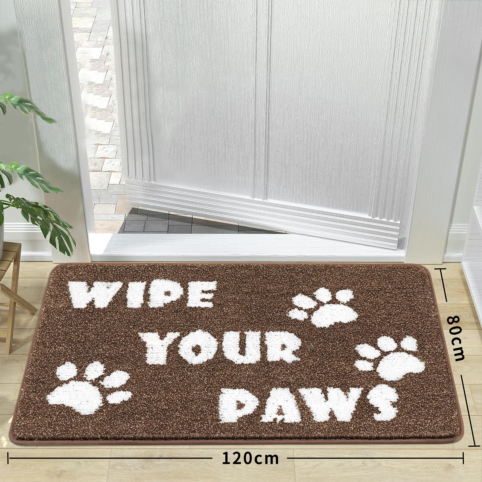 Enyhom Tapete grande para puerta de interior, 80 x 120 cm, tapete de entrada de perfil bajo, súper absorbente, antideslizante, tapete para puerta delantera, tapete para mascotas para perros en el