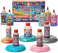 Elmer's Celebration Slime Kit, Complete Slime Supplies, Includes Assorted Magical Liquid Slime Activators and Liquid Glues, 10 Count - Kids Activity, Creative Fun, Arts & Crafts