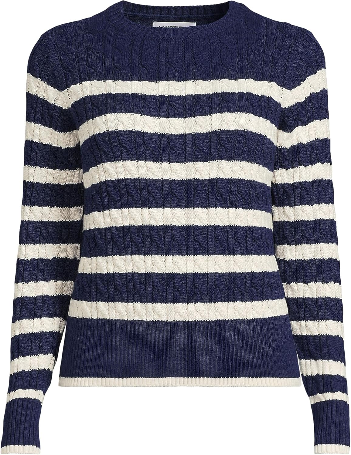 Lands' End Women's Drifter Modern Cable Crew Sweater - Image 3