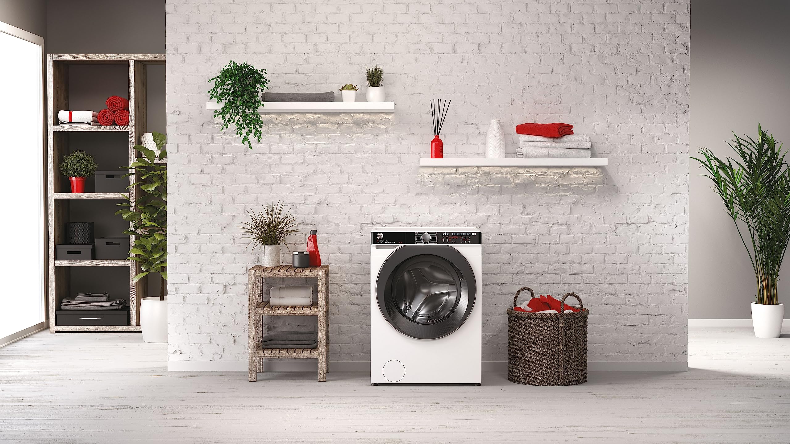 Hoover H-WASH 500 HWP 411AMBC/1-S Machine à laver, classe d'efficacité énergétique A, capacité 11 kg, moteur Eco-Power Inverter, système Power Care, système ActiveSteam/hOn, Wi-Fi + Bluetooth