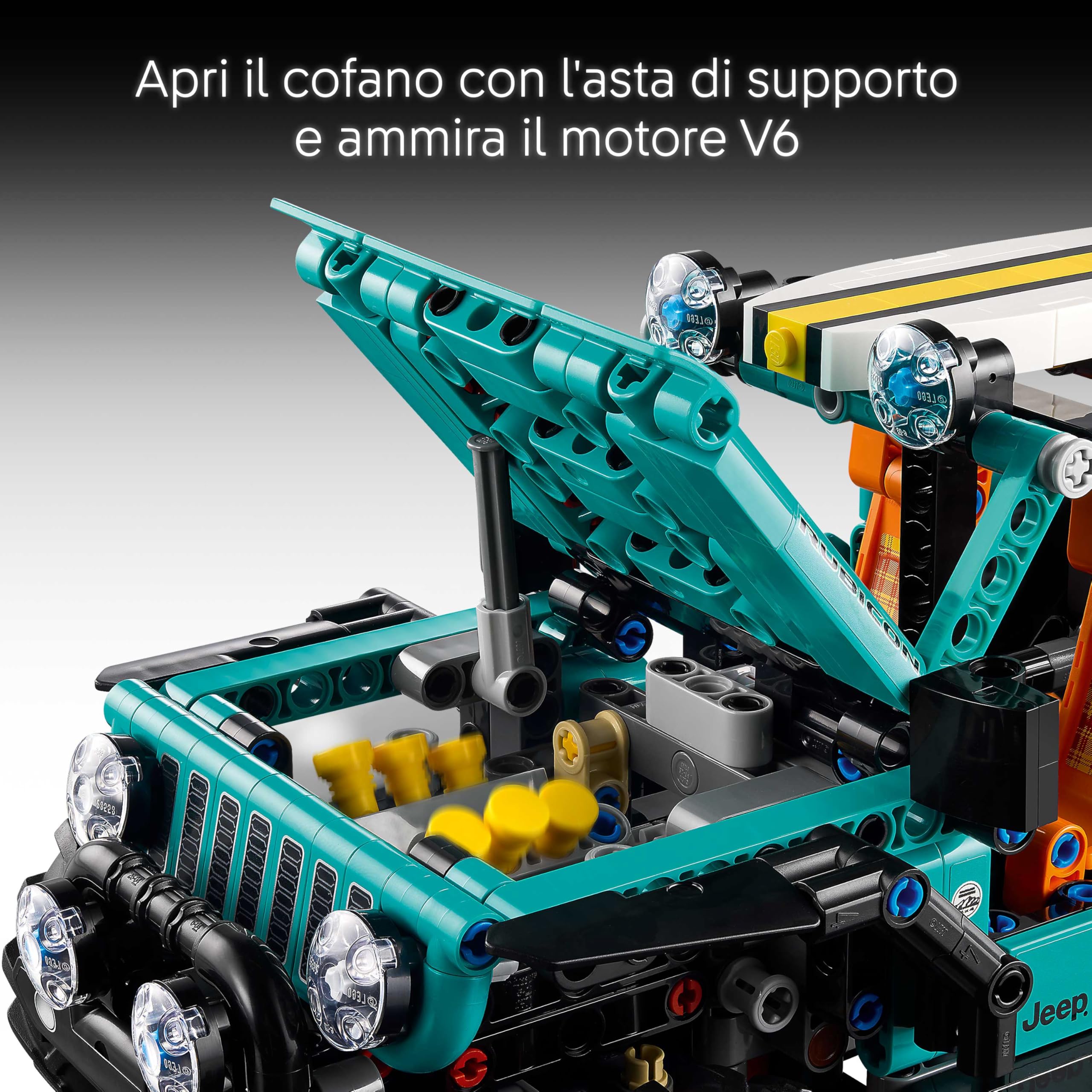 LEGO Technic SUV Jeep Wrangler Rubicon Giocattolo - Modello di Macchina Fuoristrada con Motore V6, Sterzo e Sospensioni - Idea Regalo STEM di Compleanno per Ragazzi da 10 Anni in su - 42227