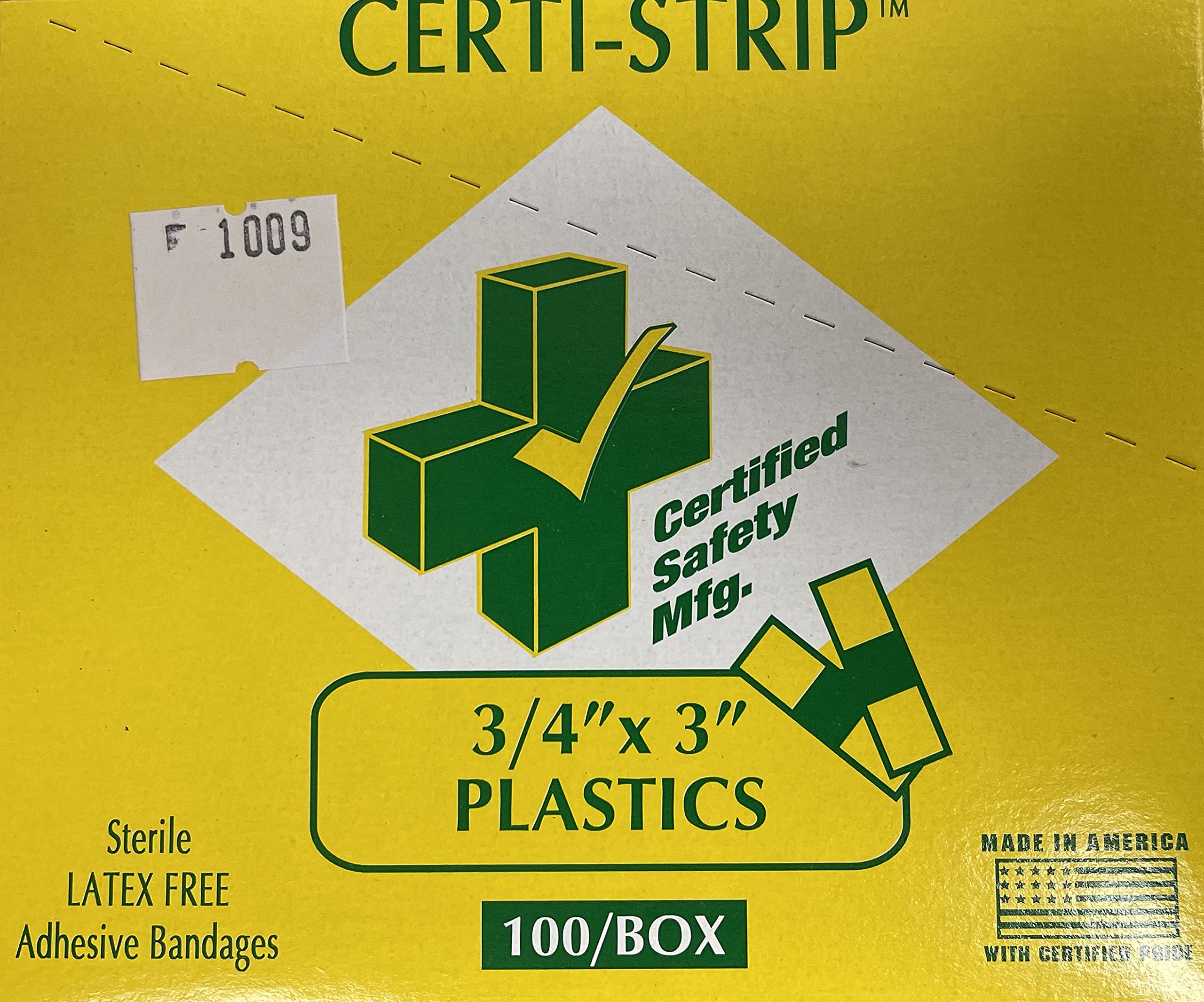 Certi-Strip 3/4" x 3" Plastic Adhesive Bandages 100/box. #220-100