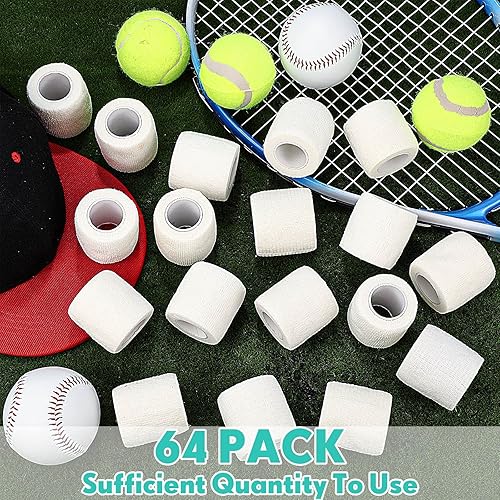 Miniatura 5 de Treela Paquete de 64 vendajes cohesivos autoadhesivos de 2 pulgadas x 5 yardas, cinta atlética elástica transpirable, rollos de vendaje
