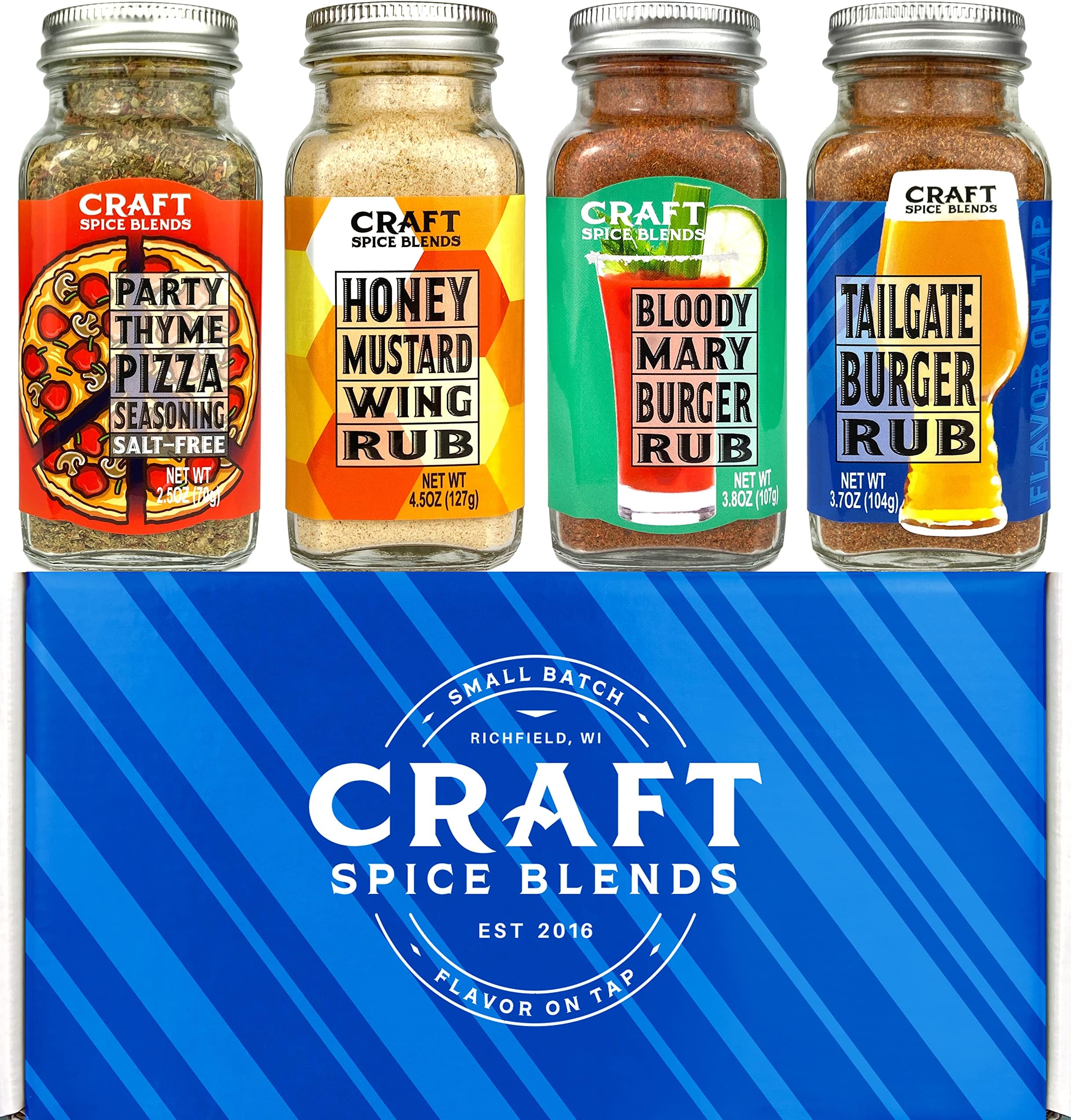 Craft Spice Blends Tailgate Gift Set | All Natural Seasonings and Rubs | 4 Grilling Seasonings and Rubs