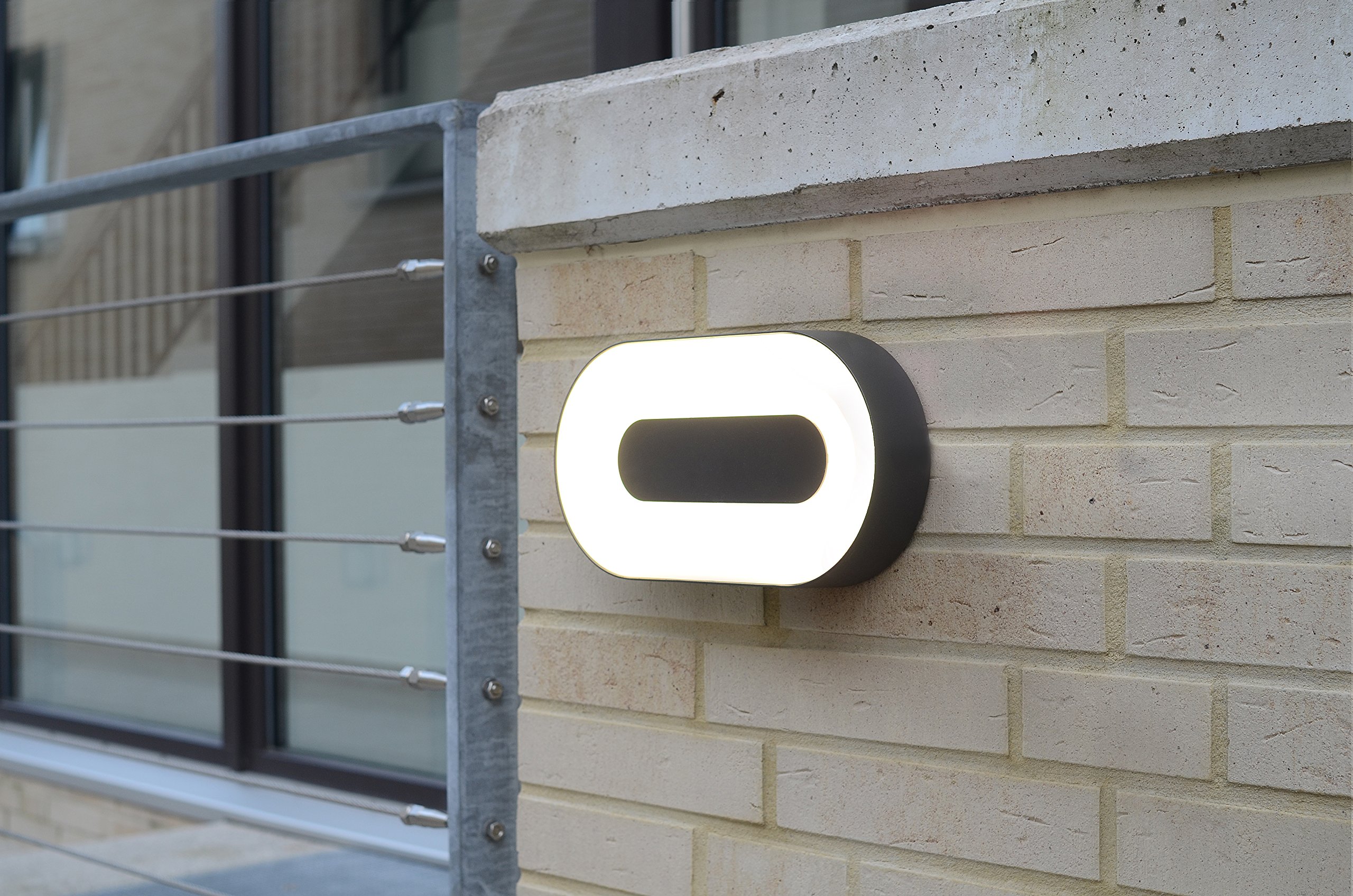 Lampade da parete Grigio Chiaro Lutec Ublo Lampada da Esterno a LED Integrato 8