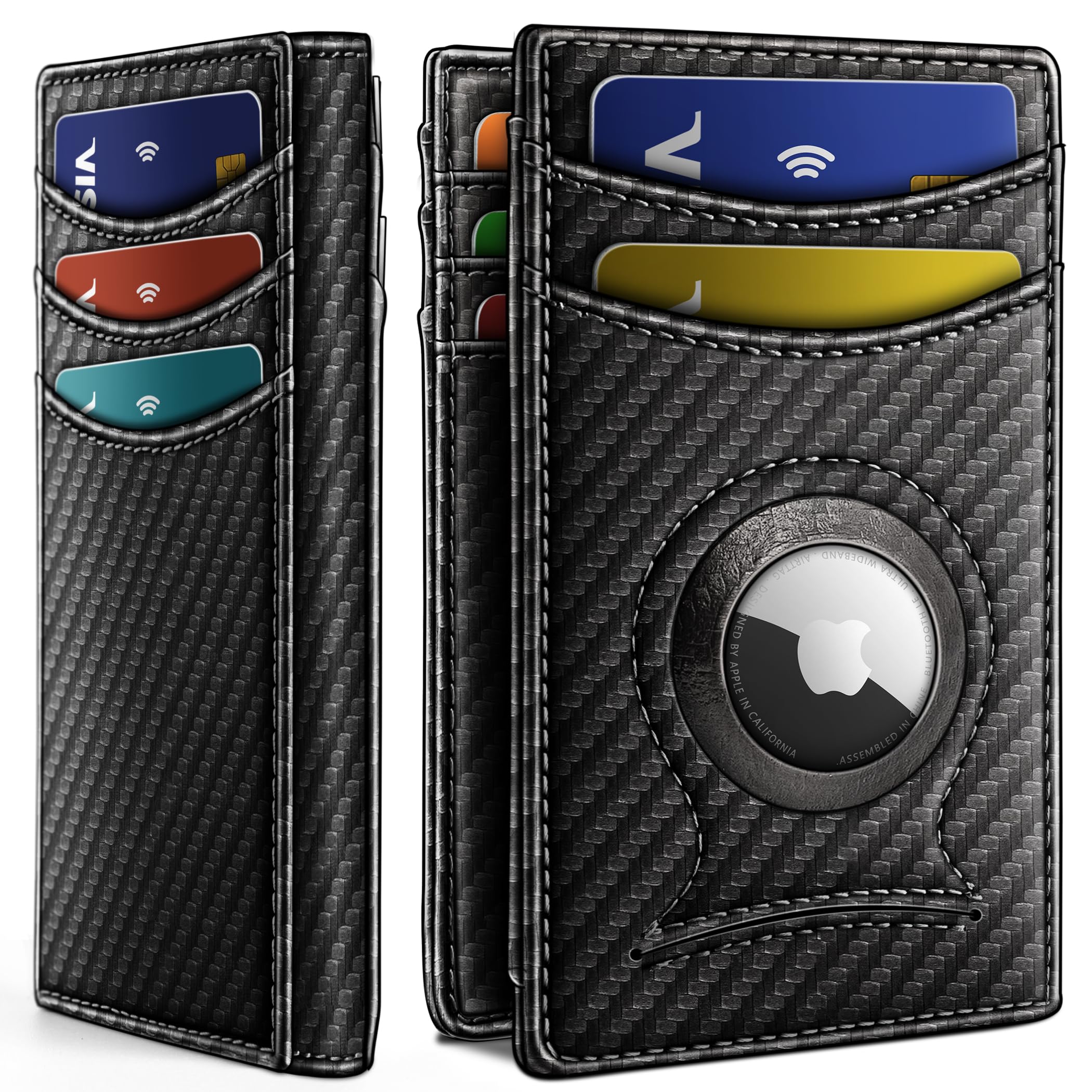 BULLIANT Magnetic Slim Leather Airtag Wallet Money Clip For Men 12Cards