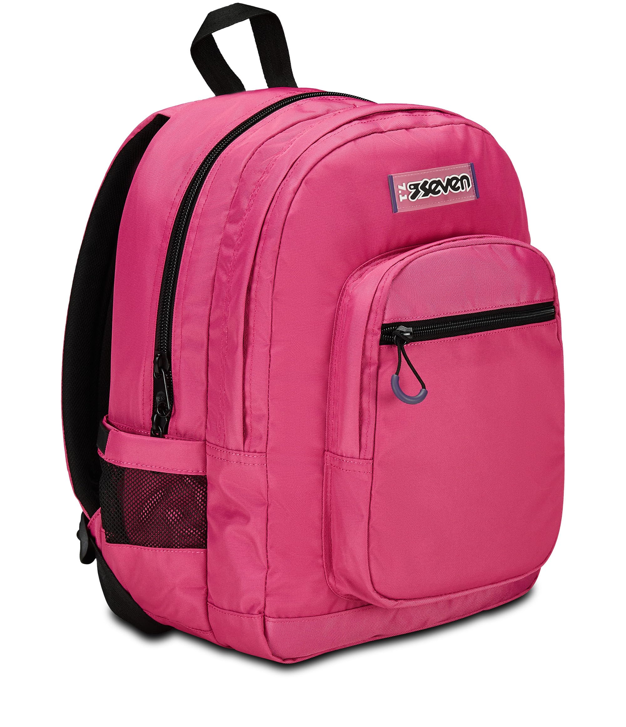 Seven Freethink Zaino Scuola Media Ragazza/Ragazzo, Scuola Elementare 34L, Doppio Scomparto, Tasca PC e Borraccia, Ricarica USB, fucsia