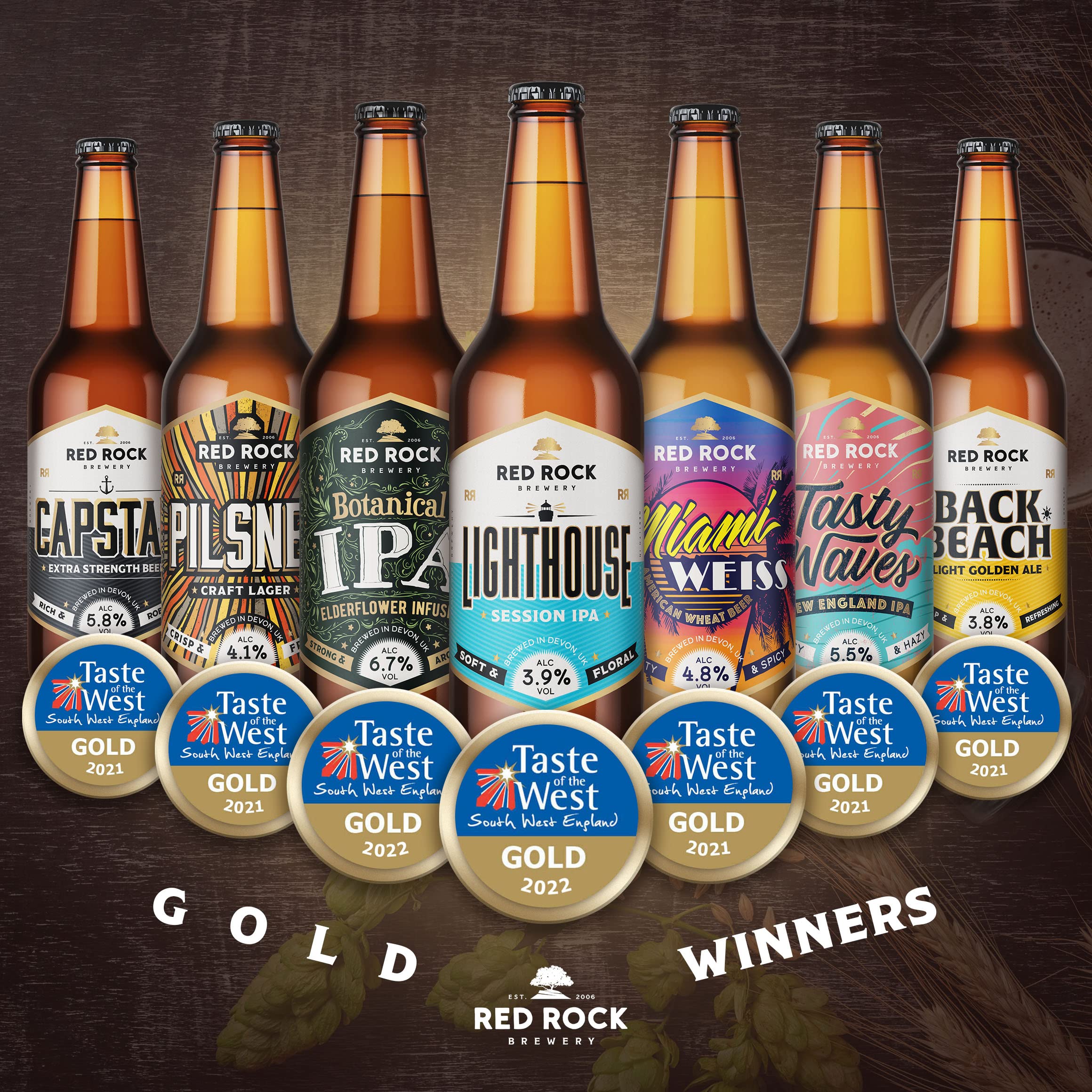 Red Rock Brewery Traditional British Ale Gift Set with Glass - 2x 500ml Bottles of English Beer (Capstan 5.8%) — view 2