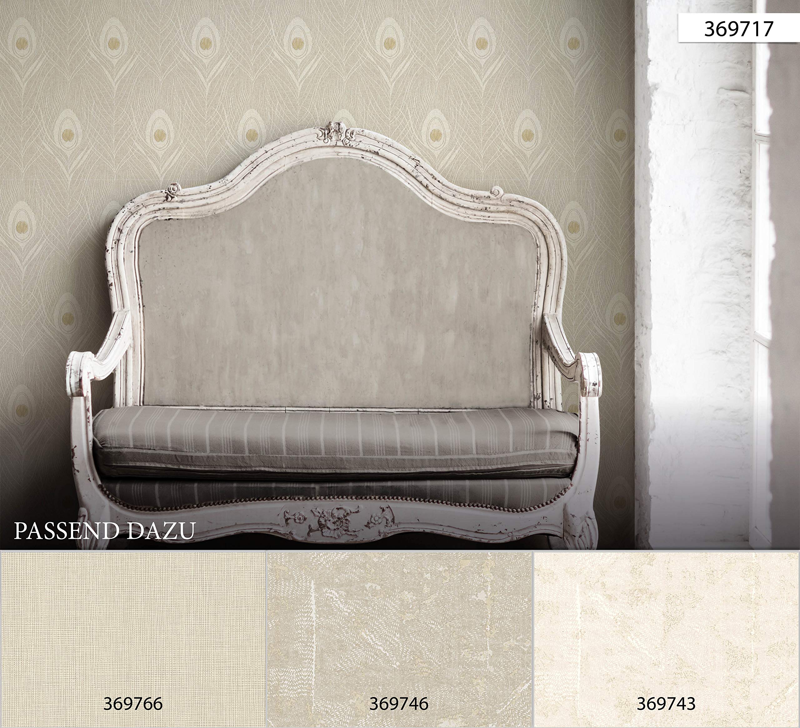 Architects Paper Vliestapete Absolutely Chic Tapete in Textil Optik 10,05 m x 0,53 m metallic beige grau Made in Germany 369766 36976-6