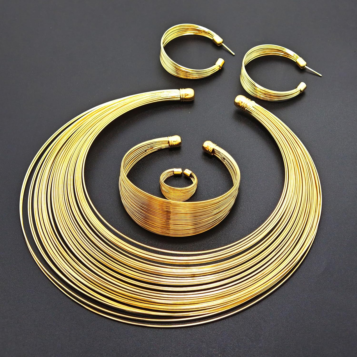 Gold Jewelry Set for Women African Jewelry Sets Africans Choker Necklace Sets Statement Set Jewelry - Image 5